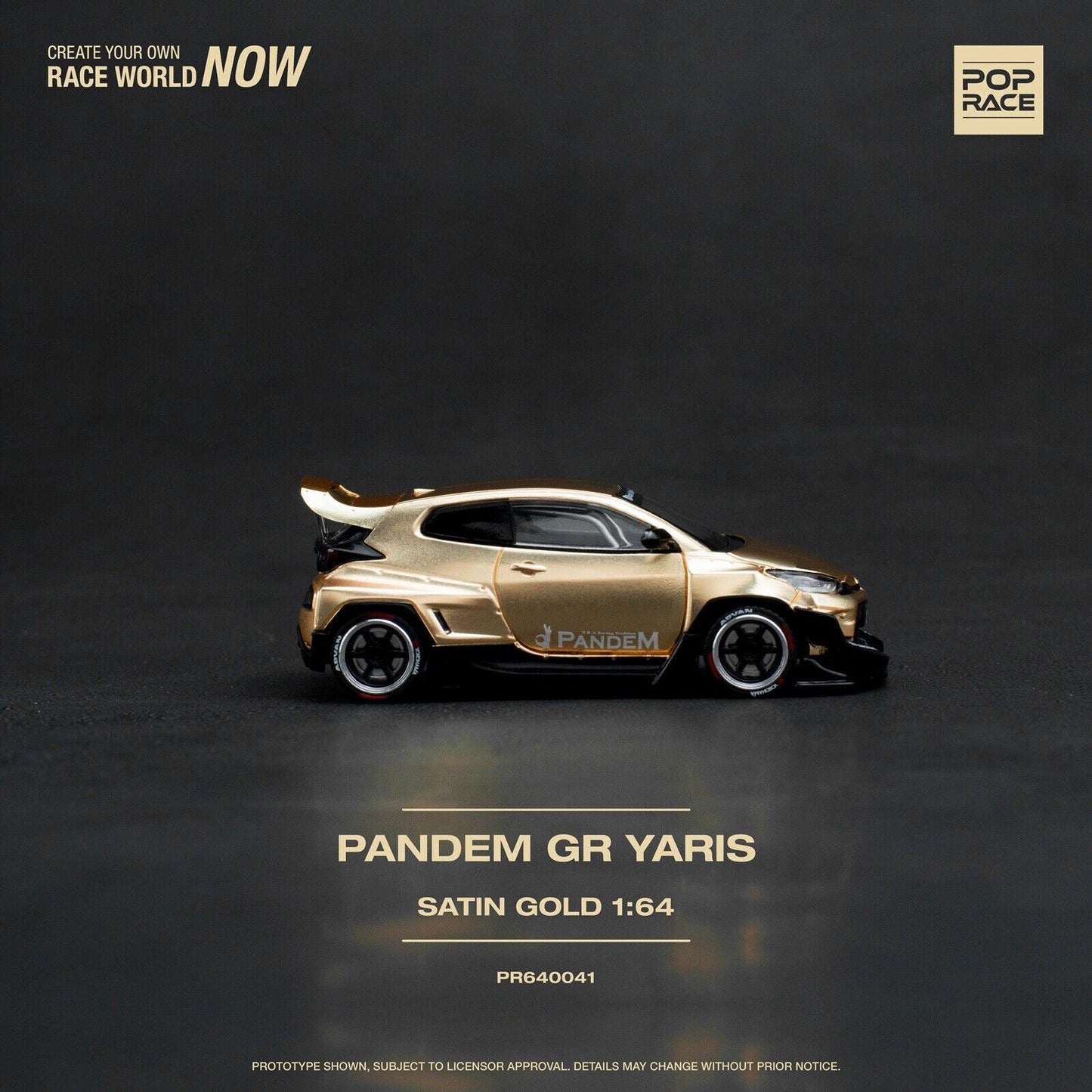 [PREORDER] POP RACE - Padem GR Yaris Satin Gold Diecaset Model Car - PR640041 - MODEL CAR UKMODEL CAR#INNO64##TARMAC##diecast_model#