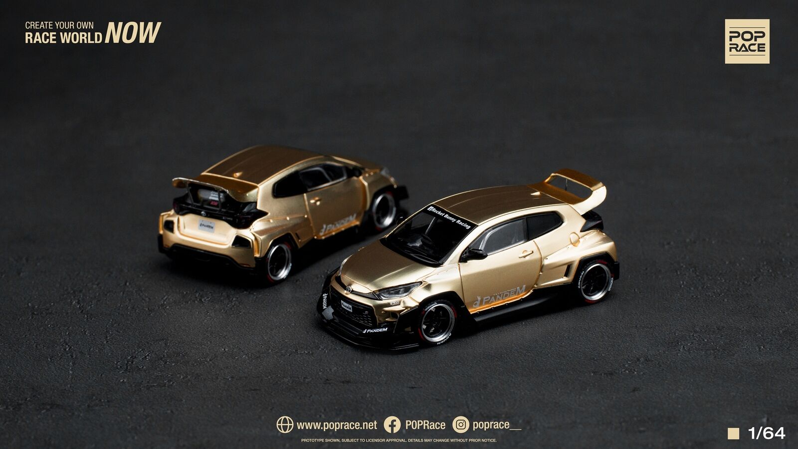 [PREORDER] POP RACE - Padem GR Yaris Satin Gold Diecaset Model Car - PR640041 - MODEL CAR UKMODEL CAR#INNO64##TARMAC##diecast_model#