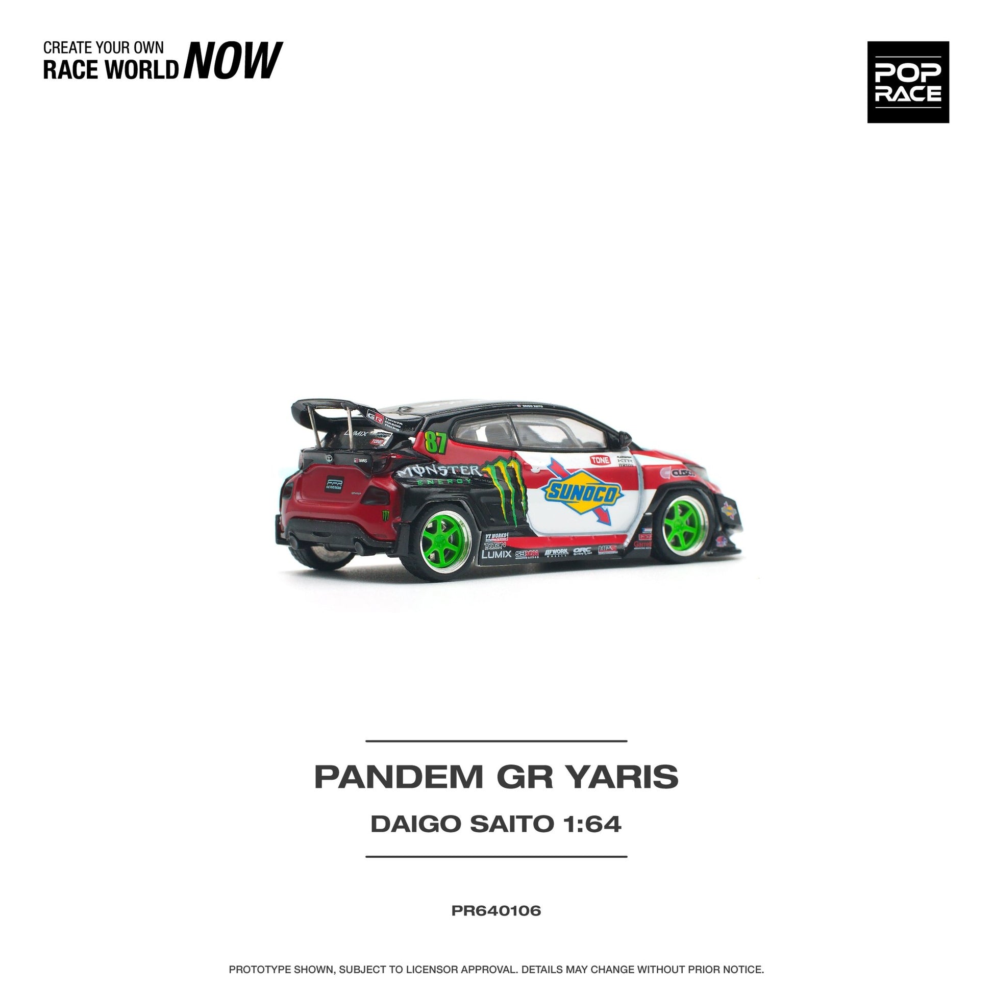 [PREORDER] POP RACE - PANDEM GR YARIS DAIGO SAITO - PR640106 - MODEL CARS UKMODEL CAR#INNO64##TARMAC##diecast_model#