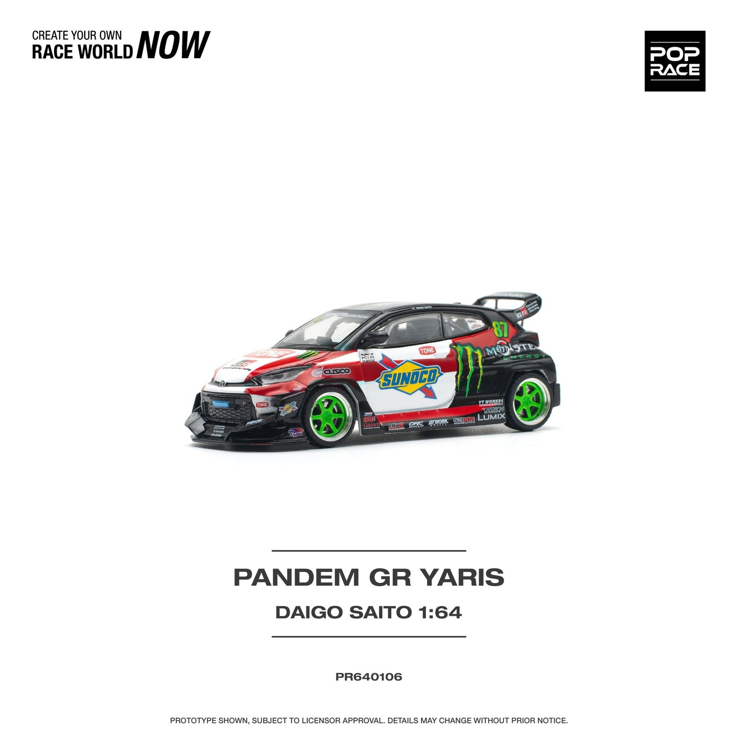 [PREORDER] POP RACE - PANDEM GR YARIS DAIGO SAITO - PR640106 - MODEL CARS UKMODEL CAR#INNO64##TARMAC##diecast_model#