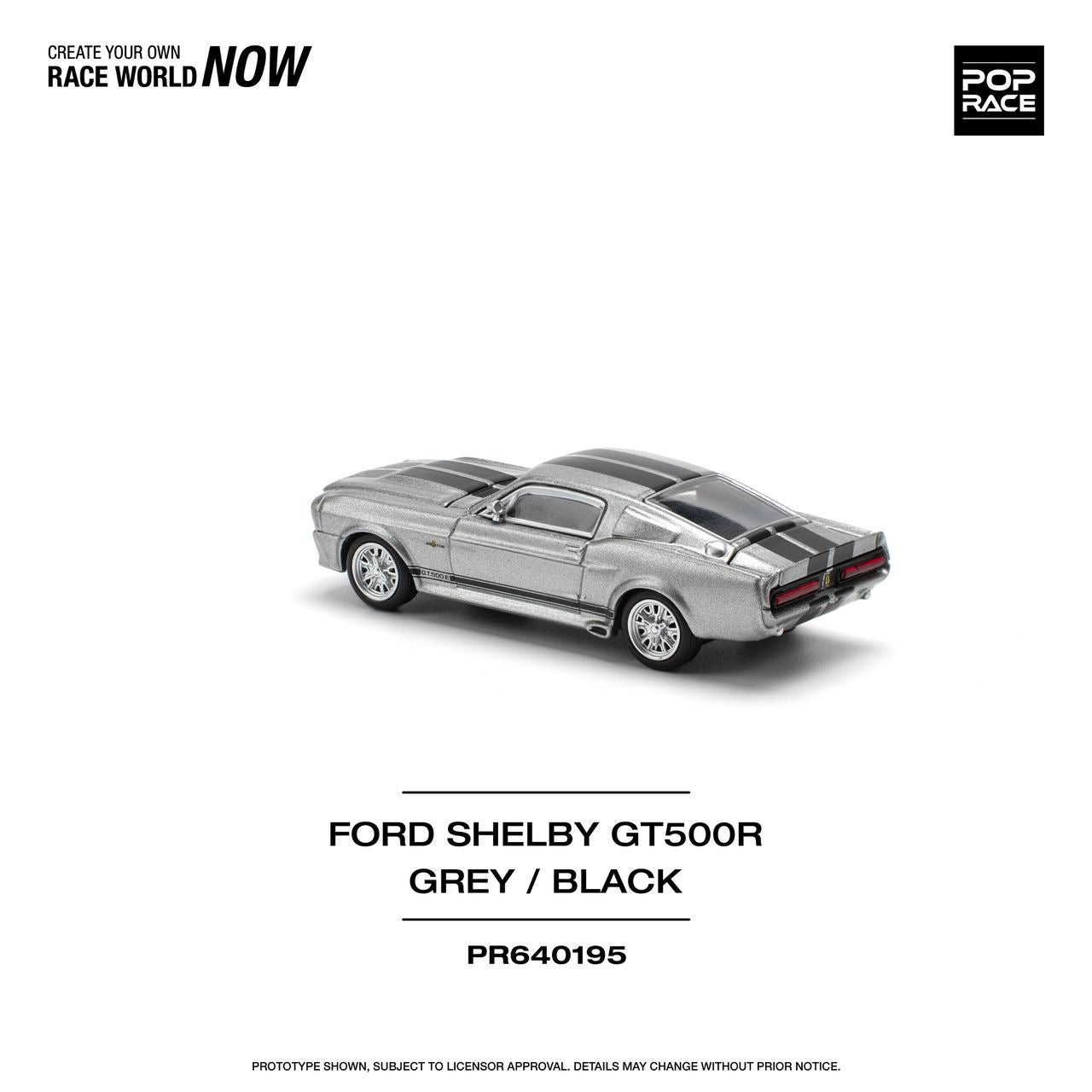 [ PREORDER ] POPRACE - 1/64 1967 SHELBY MUSTANG GT500 - GREY/BLACK Diecast model car - PR640195 - MODEL CARS UKMODEL CAR#INNO64##TARMAC##diecast_model#