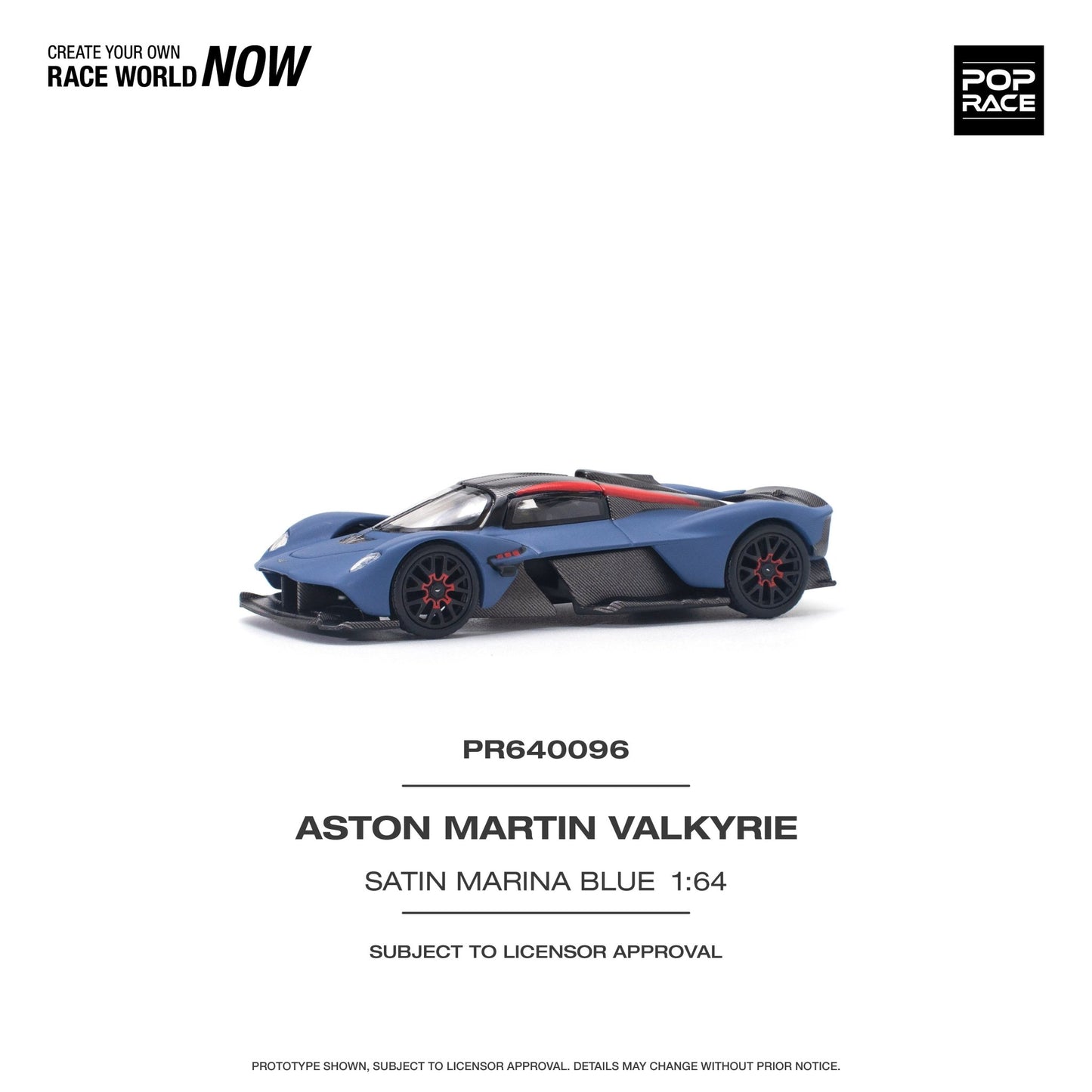 [ PREORDER ] POPRACE - 1/64 ASTON MARTIN VALKYRIE SATIN MARINA BLUE Diecast model car (PR640096) - MODEL CARS UKMODEL CAR#INNO64##TARMAC##diecast_model#