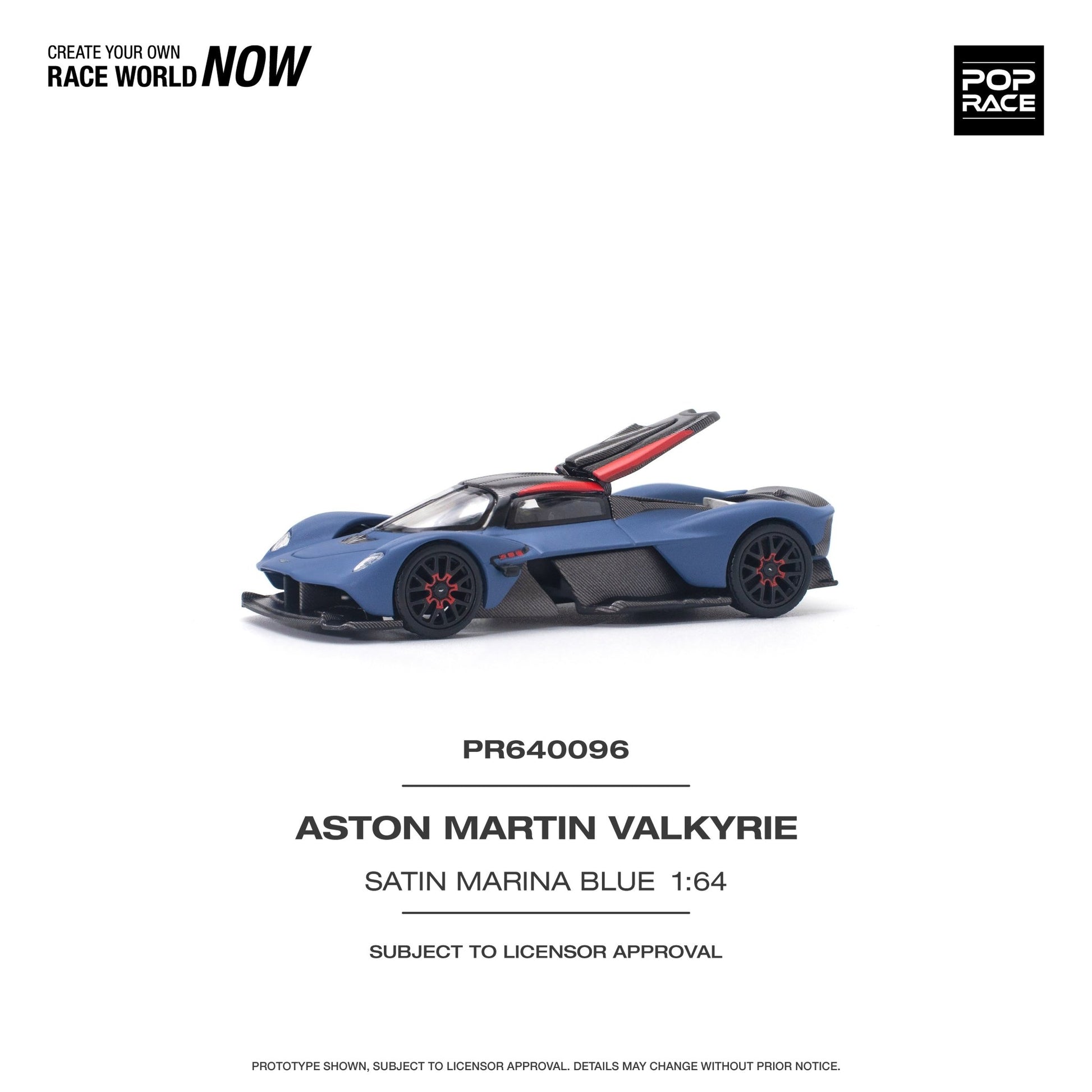 [ PREORDER ] POPRACE - 1/64 ASTON MARTIN VALKYRIE SATIN MARINA BLUE Diecast model car (PR640096) - MODEL CARS UKMODEL CAR#INNO64##TARMAC##diecast_model#