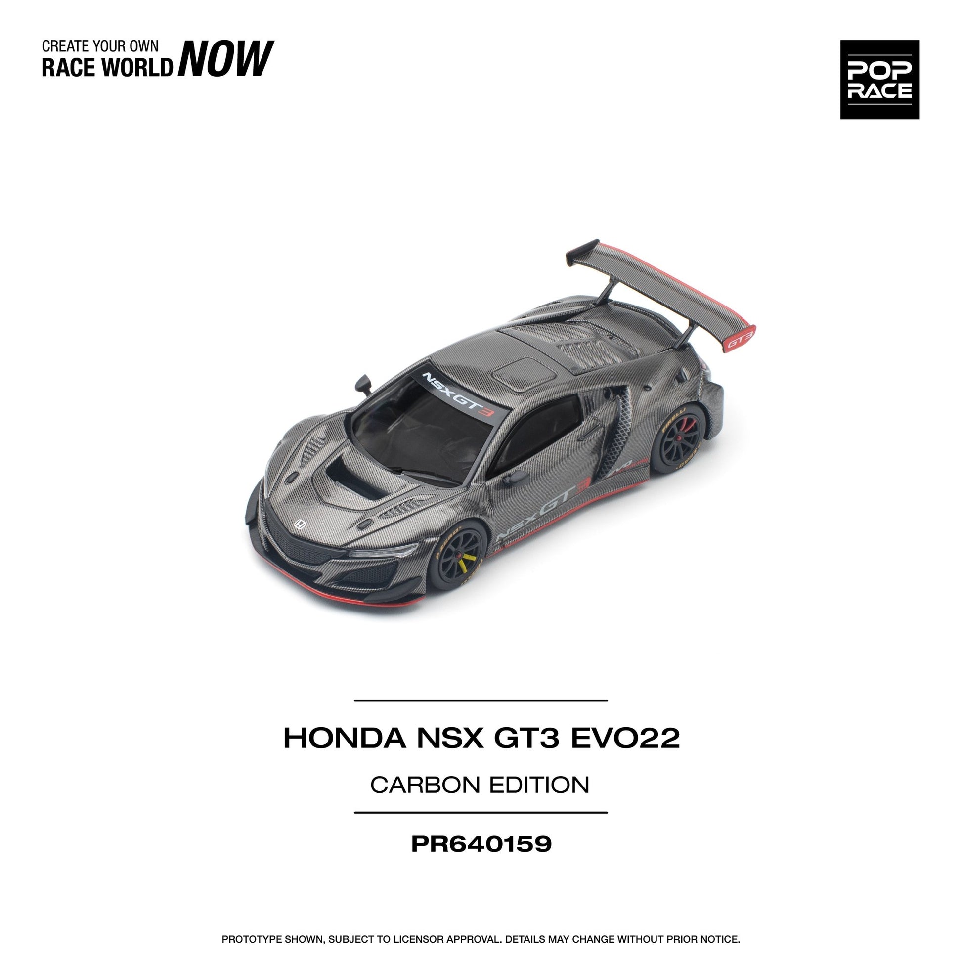 [ PREORDER ] POPRACE - 1/64 HONDA NSX GT3 EVO22 CARBON EDITION - Diecast model car - PR640159 cn - MODEL CARS UKMODEL CAR#INNO64##TARMAC##diecast_model#