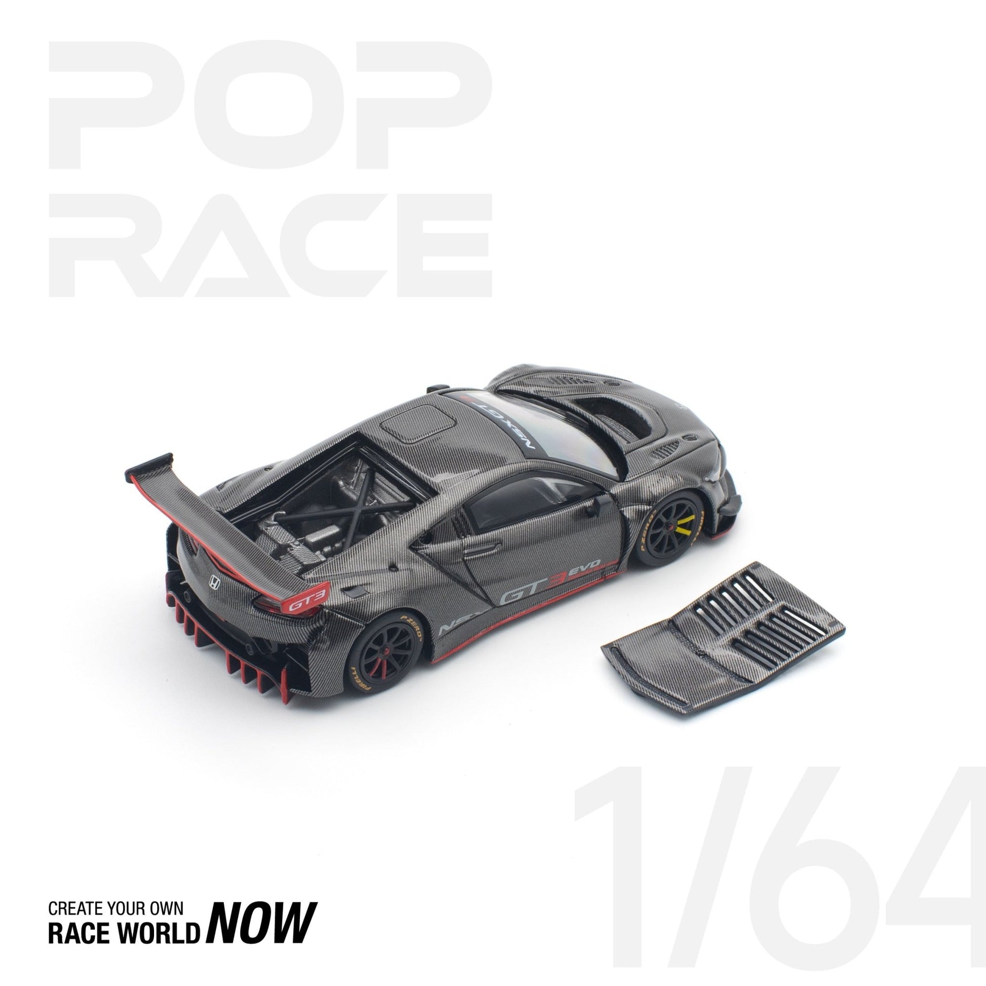 [ PREORDER ] POPRACE - 1/64 HONDA NSX GT3 EVO22 CARBON EDITION - Diecast model car - PR640159 cn - MODEL CARS UKMODEL CAR#INNO64##TARMAC##diecast_model#