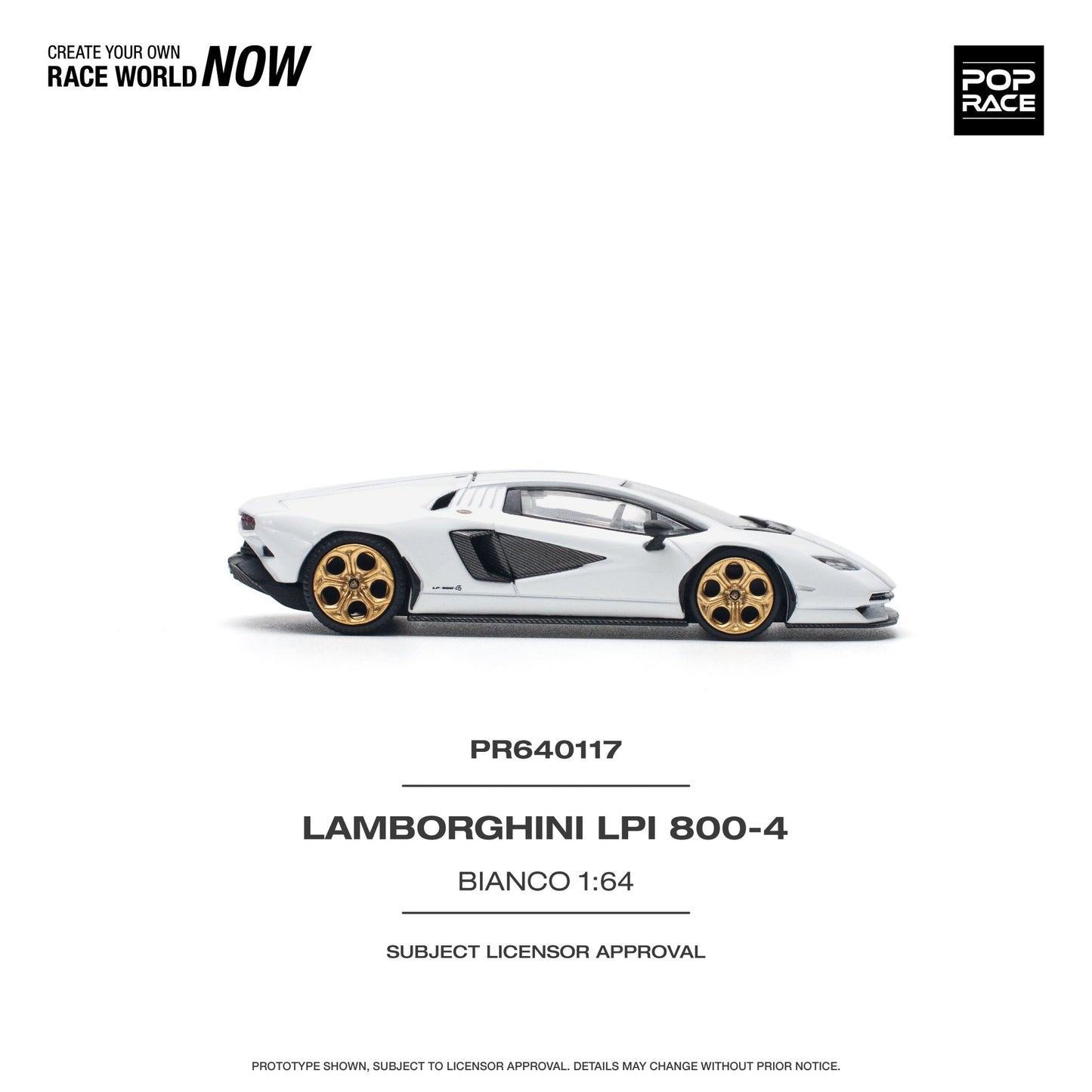 [ PREORDER ] POPRACE - 1/64 LAMBORGHINI COUNTACH LPI 800-4 BIANCO SIDERALE Diecast model car (PR640117) - MODEL CARS UKMODEL CAR#INNO64##TARMAC##diecast_model#