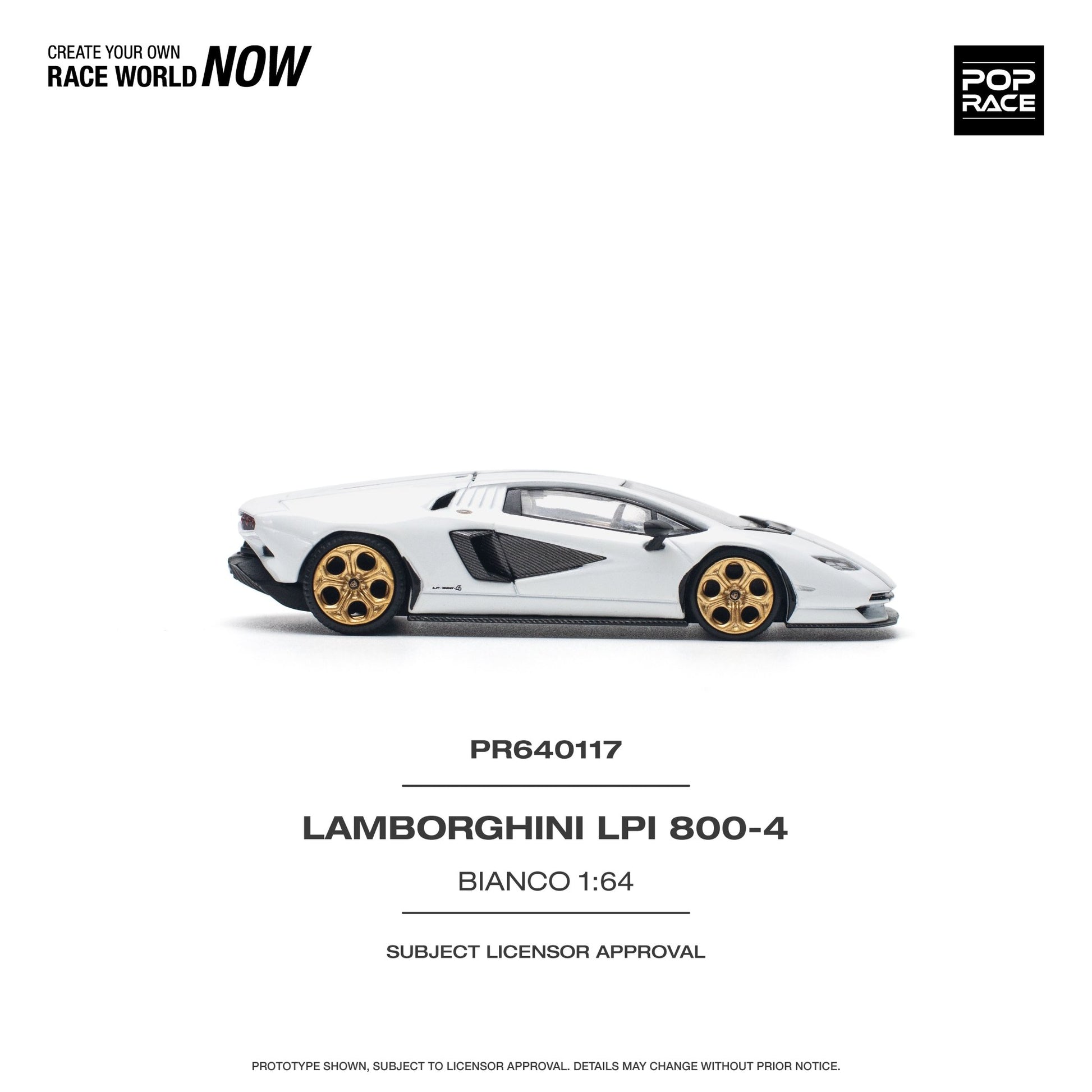 [ PREORDER ] POPRACE - 1/64 LAMBORGHINI COUNTACH LPI 800-4 BIANCO SIDERALE Diecast model car (PR640117) - MODEL CARS UKMODEL CAR#INNO64##TARMAC##diecast_model#