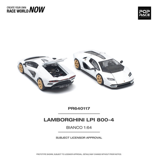 [ PREORDER ] POPRACE - 1/64 LAMBORGHINI COUNTACH LPI 800-4 BIANCO SIDERALE Diecast model car (PR640117) - MODEL CARS UKMODEL CAR#INNO64##TARMAC##diecast_model#