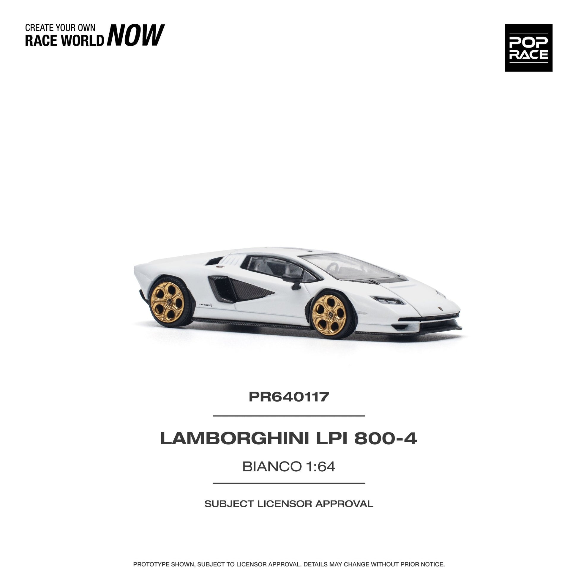 [ PREORDER ] POPRACE - 1/64 LAMBORGHINI COUNTACH LPI 800-4 BIANCO SIDERALE Diecast model car (PR640117) - MODEL CARS UKMODEL CAR#INNO64##TARMAC##diecast_model#