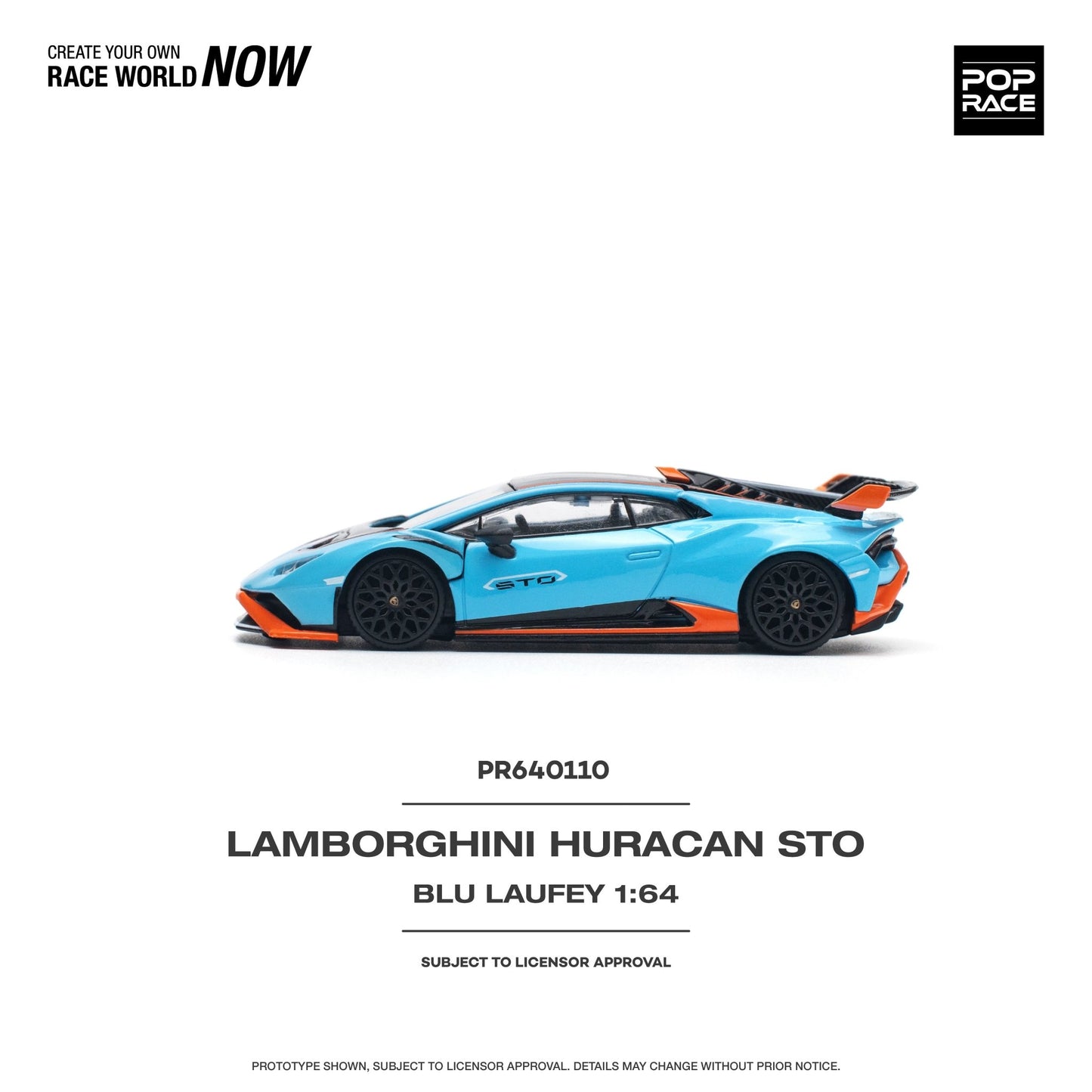 [ PREORDER ] POPRACE - 1/64 LAMBORGHINI HURACÁN STO BLU LAUFEY/ARANCIO XANTO Diecast model car (PR640110) - MODEL CARS UKMODEL CAR#INNO64##TARMAC##diecast_model#