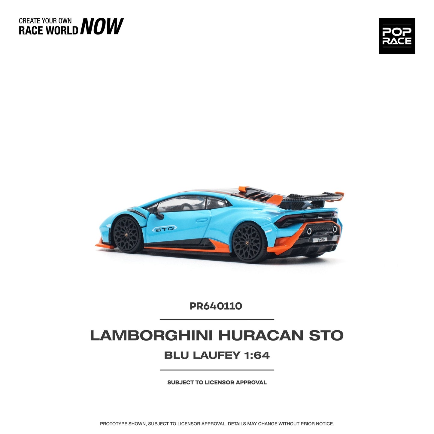 [ PREORDER ] POPRACE - 1/64 LAMBORGHINI HURACÁN STO BLU LAUFEY/ARANCIO XANTO Diecast model car (PR640110) - MODEL CARS UKMODEL CAR#INNO64##TARMAC##diecast_model#