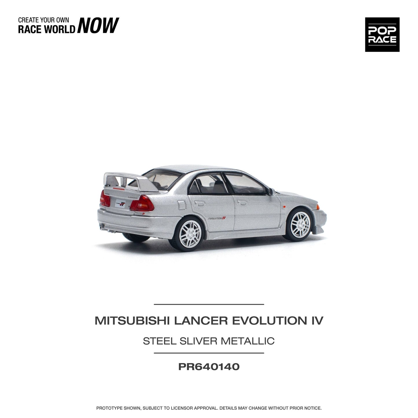 [ PREORDER ] POPRACE - 1/64 MITSUBISHI LANCER EVOLUTION IV - STEEL SILVER - Diecast model car - PR640140 - MODEL CARS UKMODEL CAR#INNO64##TARMAC##diecast_model#