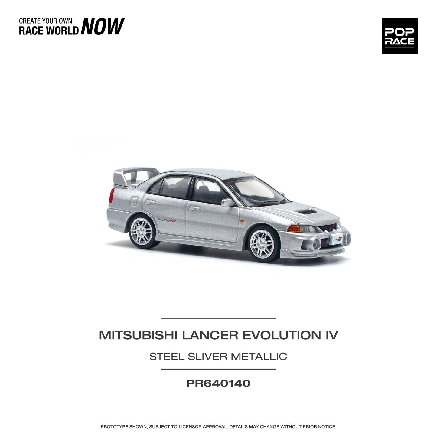 [ PREORDER ] POPRACE - 1/64 MITSUBISHI LANCER EVOLUTION IV - STEEL SILVER - Diecast model car - PR640140 - MODEL CARS UKMODEL CAR#INNO64##TARMAC##diecast_model#