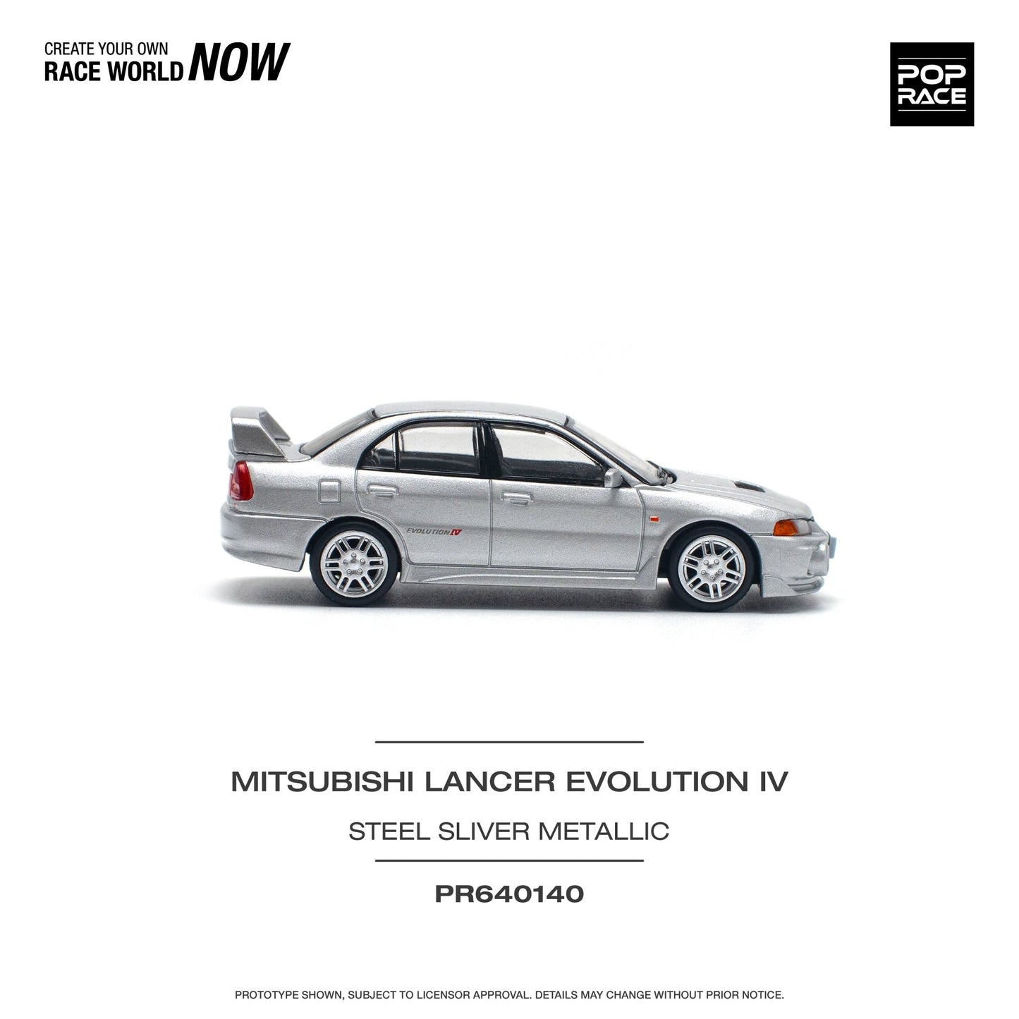 [ PREORDER ] POPRACE - 1/64 MITSUBISHI LANCER EVOLUTION IV - STEEL SILVER - Diecast model car - PR640140 - MODEL CARS UKMODEL CAR#INNO64##TARMAC##diecast_model#