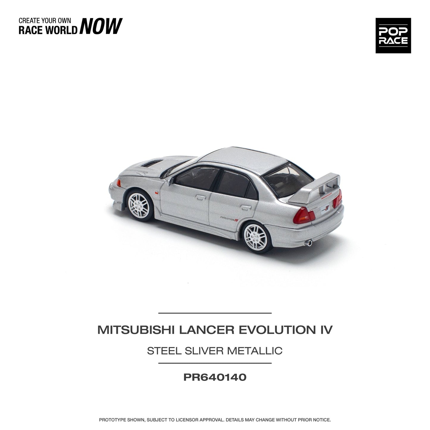 [ PREORDER ] POPRACE - 1/64 MITSUBISHI LANCER EVOLUTION IV - STEEL SILVER - Diecast model car - PR640140 - MODEL CARS UKMODEL CAR#INNO64##TARMAC##diecast_model#