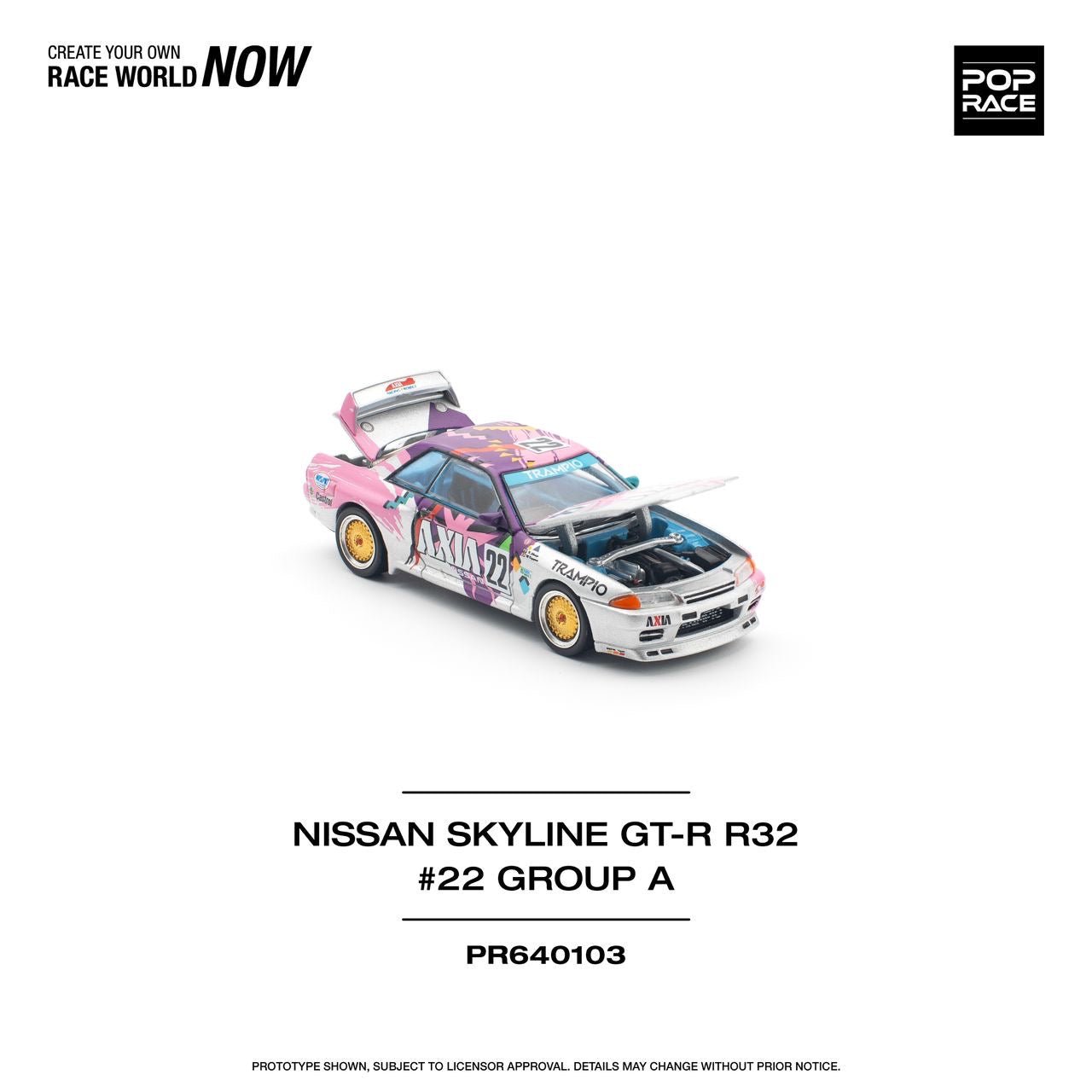 [ PREORDER ] POPRACE - 1/64 NISSAN SKYLINE GT - R R32 #22 AXIA GROUP A Diecast model car - PR640103 - MODEL CARS UKMODEL CAR#INNO64##TARMAC##diecast_model#