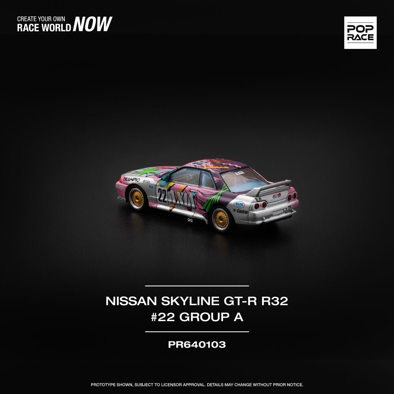 [ PREORDER ] POPRACE - 1/64 NISSAN SKYLINE GT - R R32 #22 AXIA GROUP A Diecast model car - PR640103 - MODEL CARS UKMODEL CAR#INNO64##TARMAC##diecast_model#