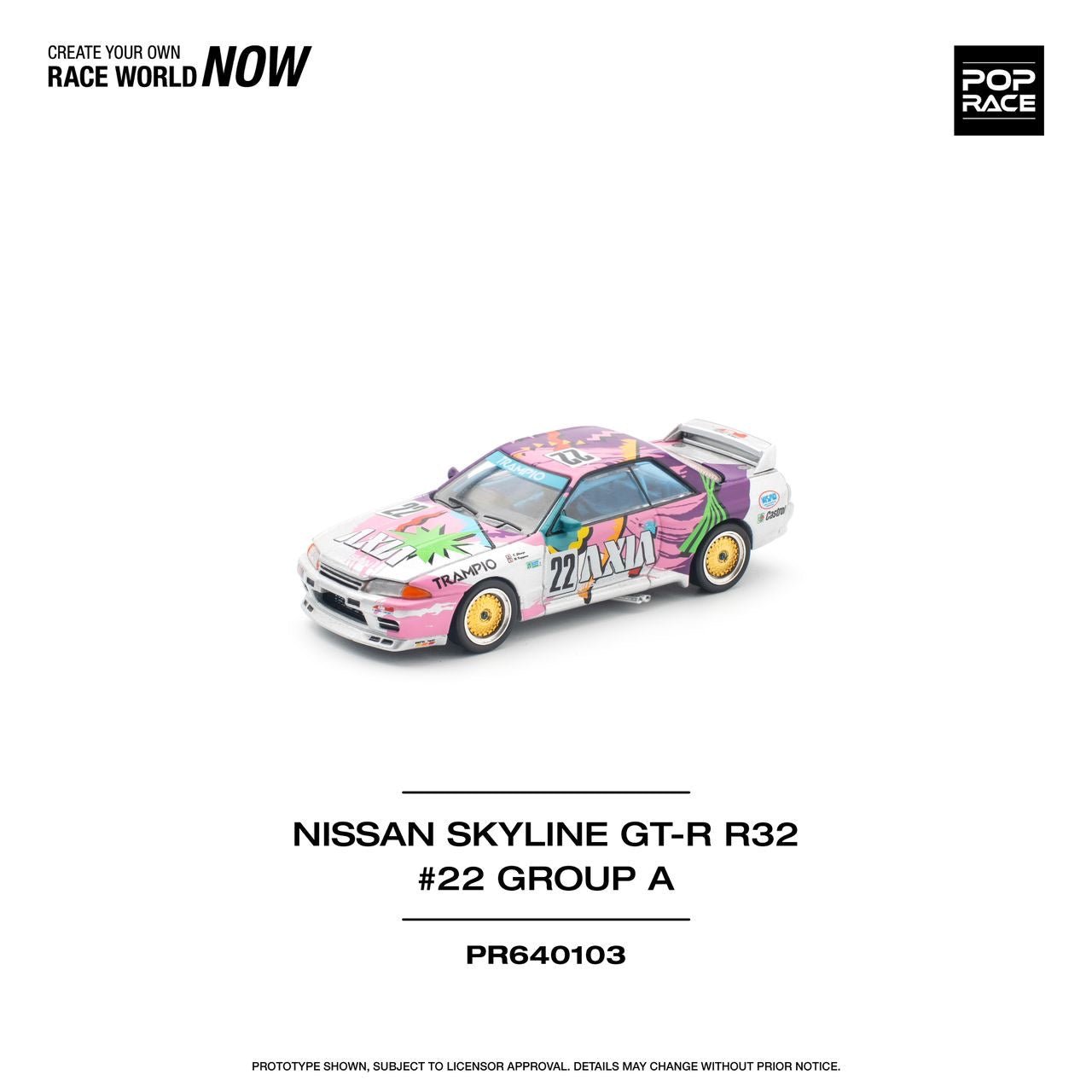 [ PREORDER ] POPRACE - 1/64 NISSAN SKYLINE GT - R R32 #22 AXIA GROUP A Diecast model car - PR640103 - MODEL CARS UKMODEL CAR#INNO64##TARMAC##diecast_model#