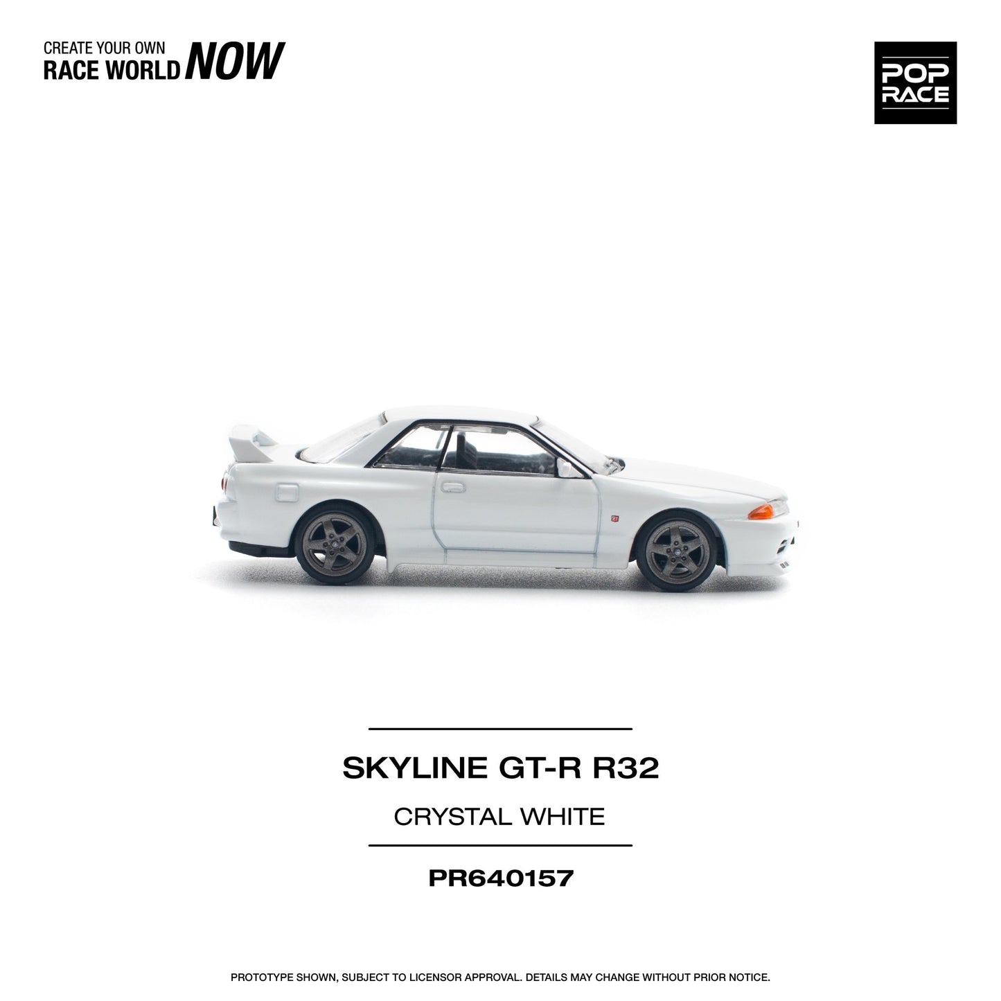 [ PREORDER ] POPRACE - 1/64 NISSAN SKYLINE GT - R R32 - CRYSTAL WHITE - Diecast model car - PR640157 cn - MODEL CARS UKMODEL CAR#INNO64##TARMAC##diecast_model#