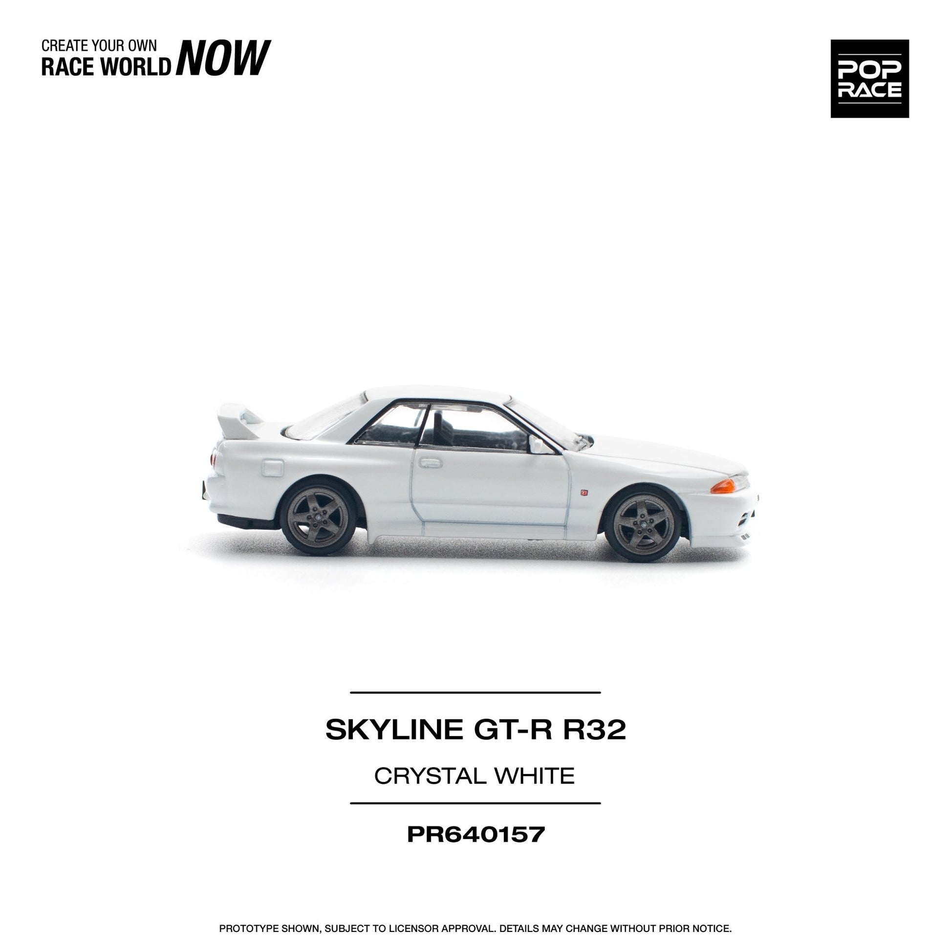 [ PREORDER ] POPRACE - 1/64 NISSAN SKYLINE GT - R R32 - CRYSTAL WHITE - Diecast model car - PR640157 cn - MODEL CARS UKMODEL CAR#INNO64##TARMAC##diecast_model#