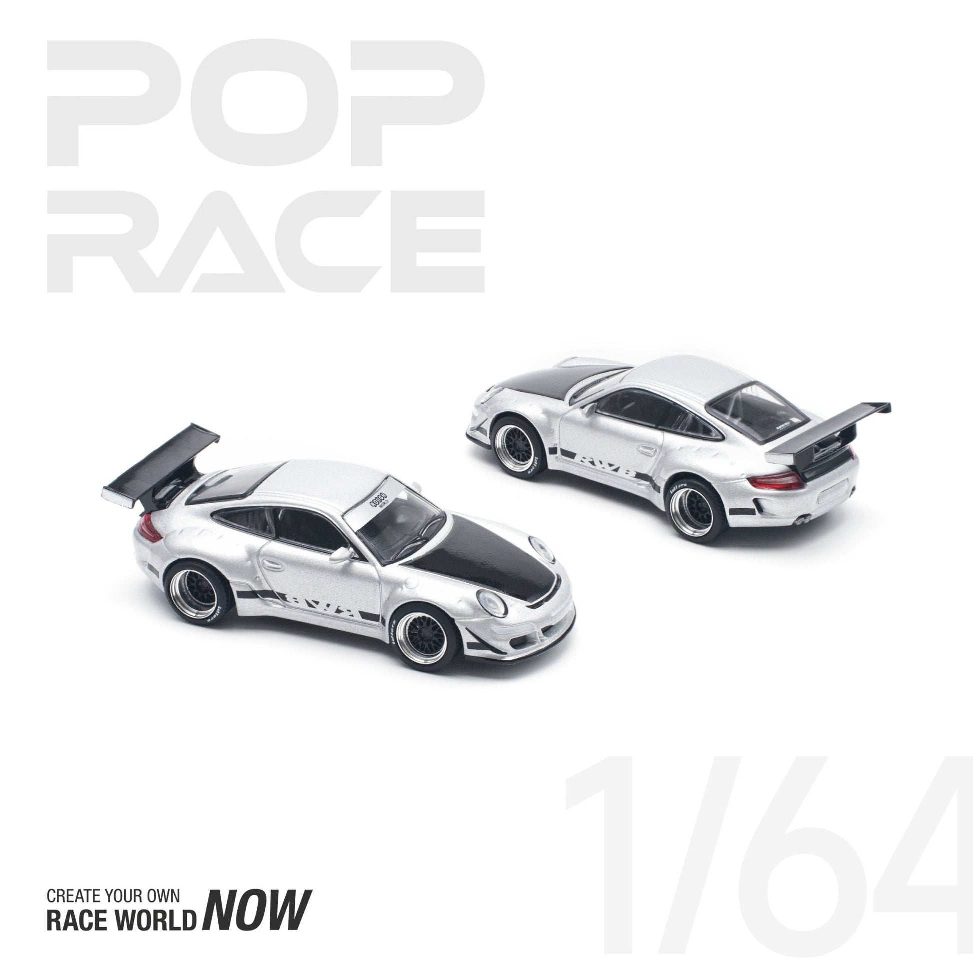 [ PREORDER ] POPRACE - 1/64 PORSCHE RWB 997 SILVER Diecast model car (PR640130) - MODEL CARS UKMODEL CAR#INNO64##TARMAC##diecast_model#