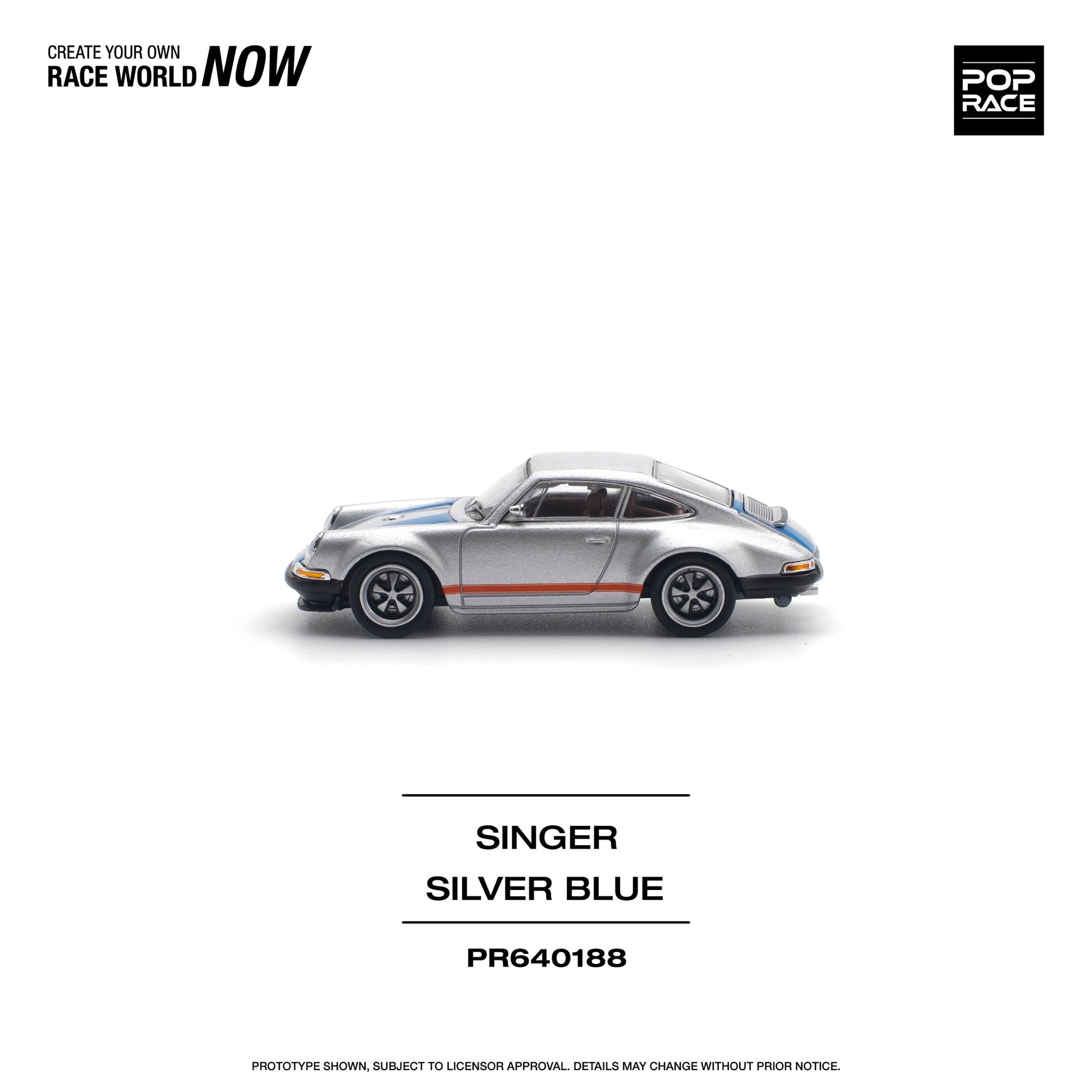 [ PREORDER ] POPRACE - 1/64 SINGER SILVER/BLUE Diecast model car - PR640188 CN - MODEL CARS UKMODEL CAR#INNO64##TARMAC##diecast_model#