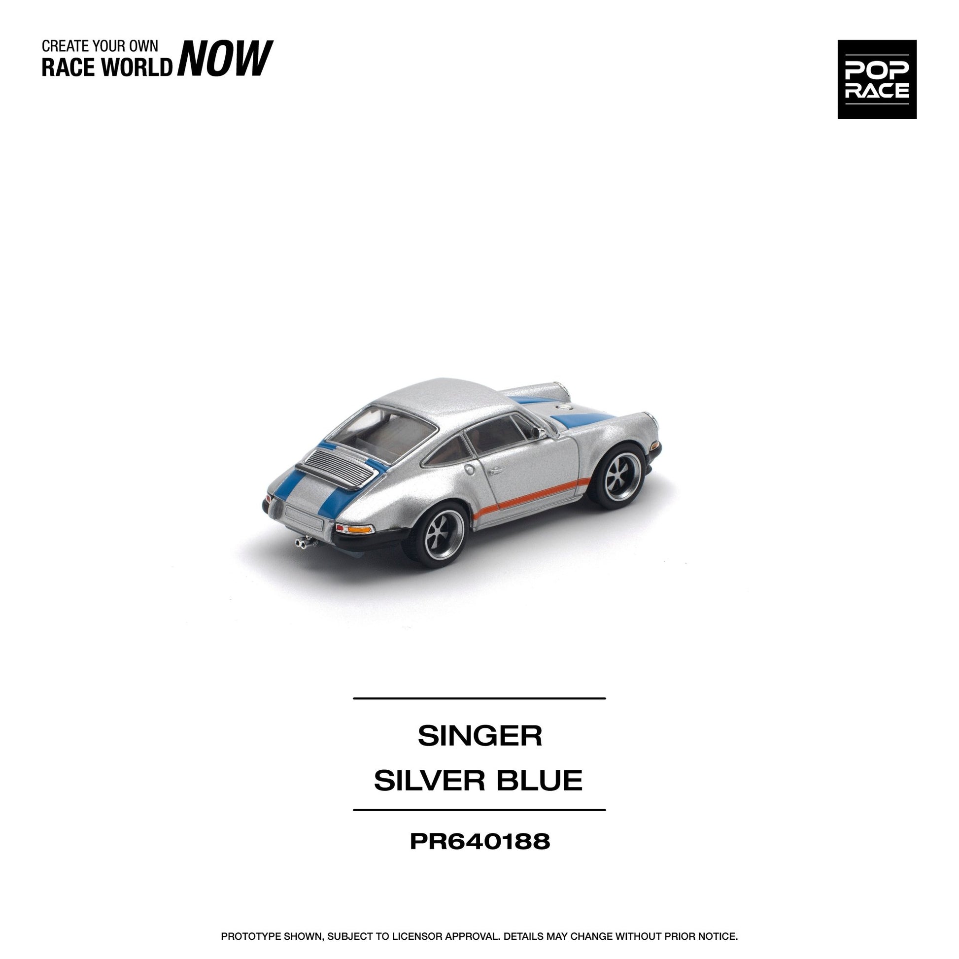 [ PREORDER ] POPRACE - 1/64 SINGER SILVER/BLUE Diecast model car - PR640188 CN - MODEL CARS UKMODEL CAR#INNO64##TARMAC##diecast_model#