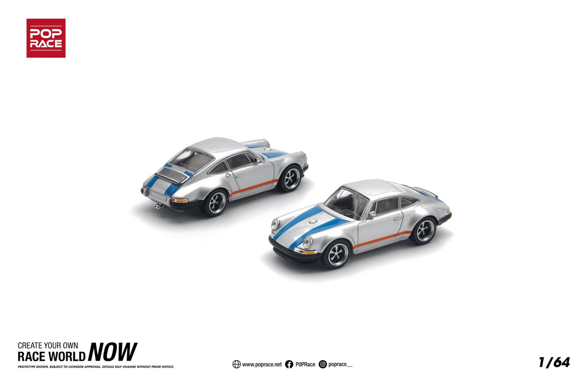 [ PREORDER ] POPRACE - 1/64 SINGER SILVER/BLUE Diecast model car - PR640188 CN - MODEL CARS UKMODEL CAR#INNO64##TARMAC##diecast_model#