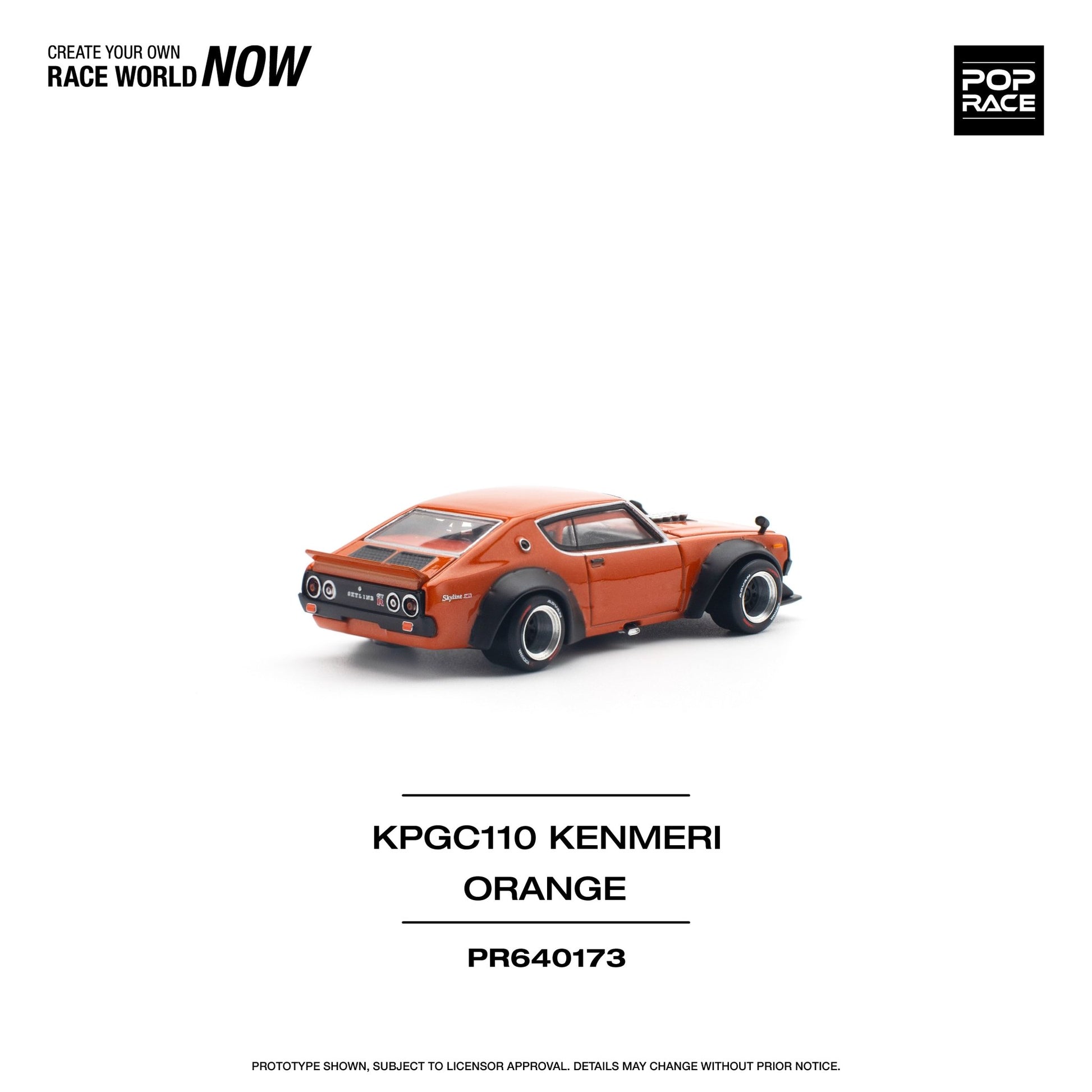 [ PREORDER ] POPRACE - 1/64 SKYLINE GT - R V8 DRIFT (KENMERI) ORANGE Diecast model car - PR640173 CN - MODEL CARS UKMODEL CAR#INNO64##TARMAC##diecast_model#