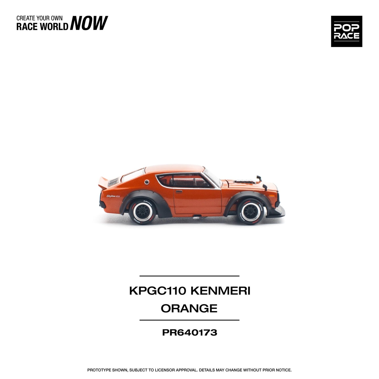 [ PREORDER ] POPRACE - 1/64 SKYLINE GT - R V8 DRIFT (KENMERI) ORANGE Diecast model car - PR640173 CN - MODEL CARS UKMODEL CAR#INNO64##TARMAC##diecast_model#