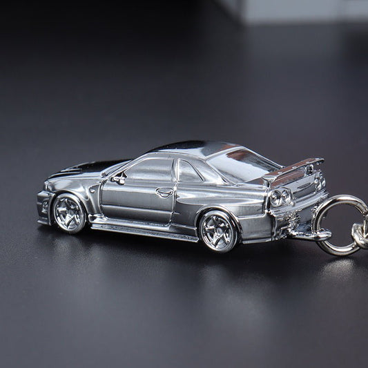 [PREORDER] SEEKER - 1/87 Nissan GTR34 Chain keychain diecast model - Chrome Silver - MODEL CAR UKMODEL CAR#INNO64##TARMAC##diecast_model#