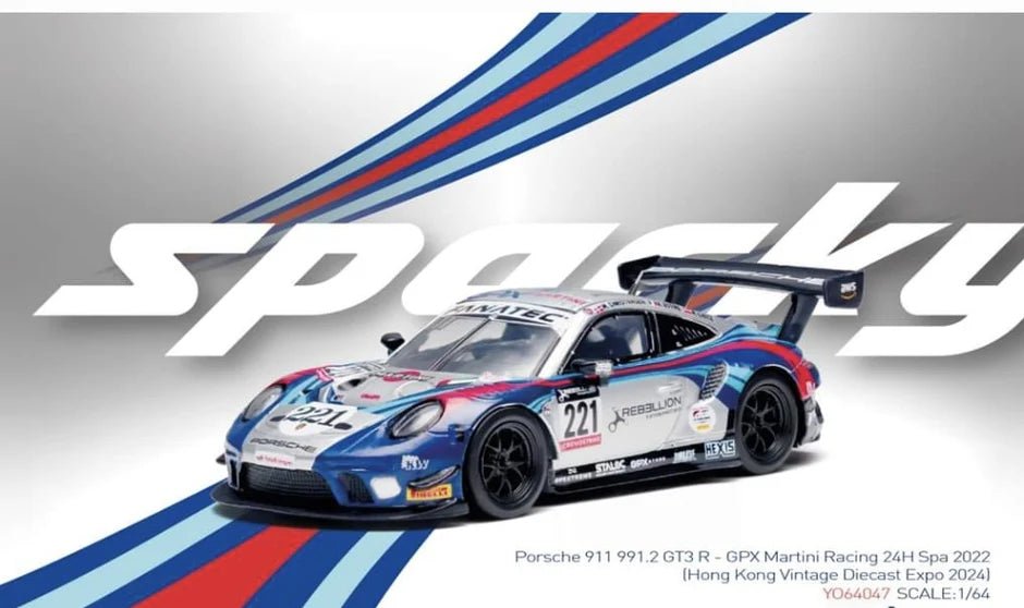 [PREORDER] Sparky - 1/64 Porsche 991 991.2 GT3 R GPX Martini Racing 24H Spa 2022. Hong Kong Vintage Diecast Expo 2024 Exclusive Diecast Model Car - MODEL CARS UKMODEL CAR#INNO64##TARMAC##diecast_model#