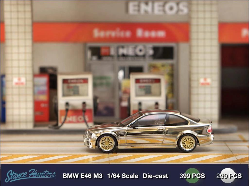 [ PREORDER ] Stance Hunters SH 1/64 - BMW E46 M3 diecast model - Chrome Silver with BBS wheel - MODEL CAR UKMODEL CAR#INNO64##TARMAC##diecast_model#