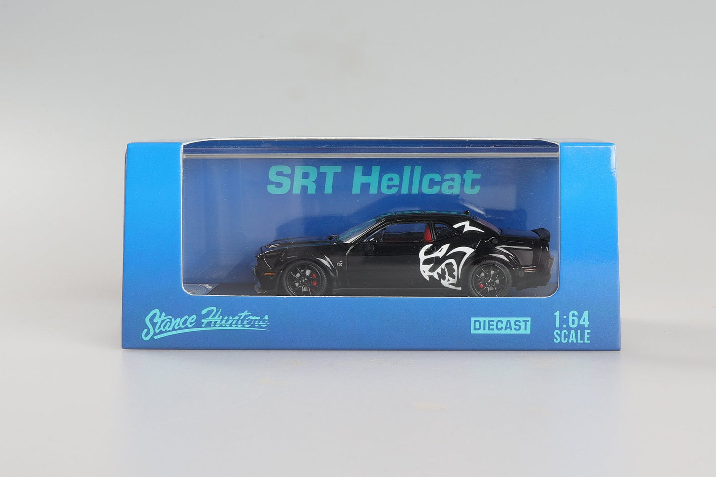 [ PREORDER ] Stance Hunters SH 1/64 - Dodge SRT Hellcat diecast model - Pearl Black with demon livery - MODEL CARS UKMODEL CAR#INNO64##TARMAC##diecast_model#