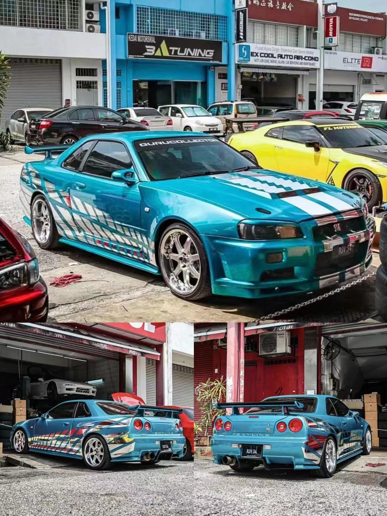 [ PREORDER ] Stance Hunters SH 1/64 - Gurucollector Skyline GTR R34 Chrome Blue diecast model. - MODEL CAR UKMODEL CAR#INNO64##TARMAC##diecast_model#