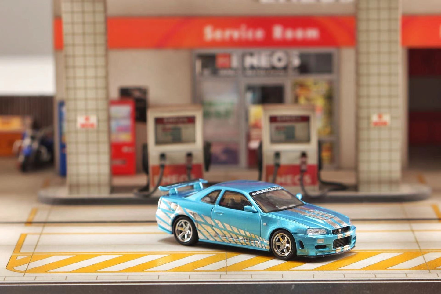 [ PREORDER ] Stance Hunters SH 1/64 - Gurucollector Skyline GTR R34 Chrome Blue diecast model. - MODEL CAR UKMODEL CAR#INNO64##TARMAC##diecast_model#