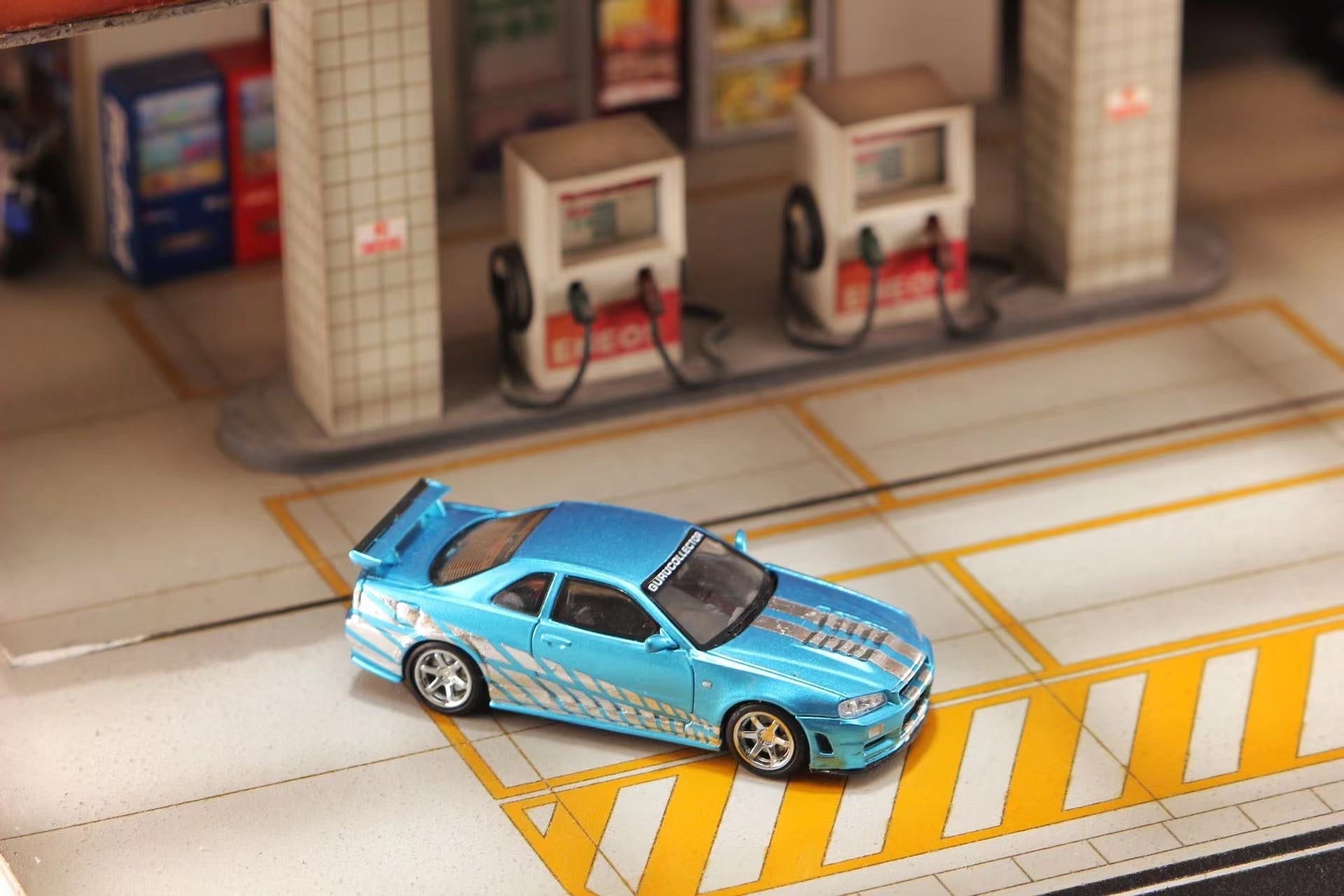 [ PREORDER ] Stance Hunters SH 1/64 - Gurucollector Skyline GTR R34 Chrome Blue diecast model. - MODEL CAR UKMODEL CAR#INNO64##TARMAC##diecast_model#