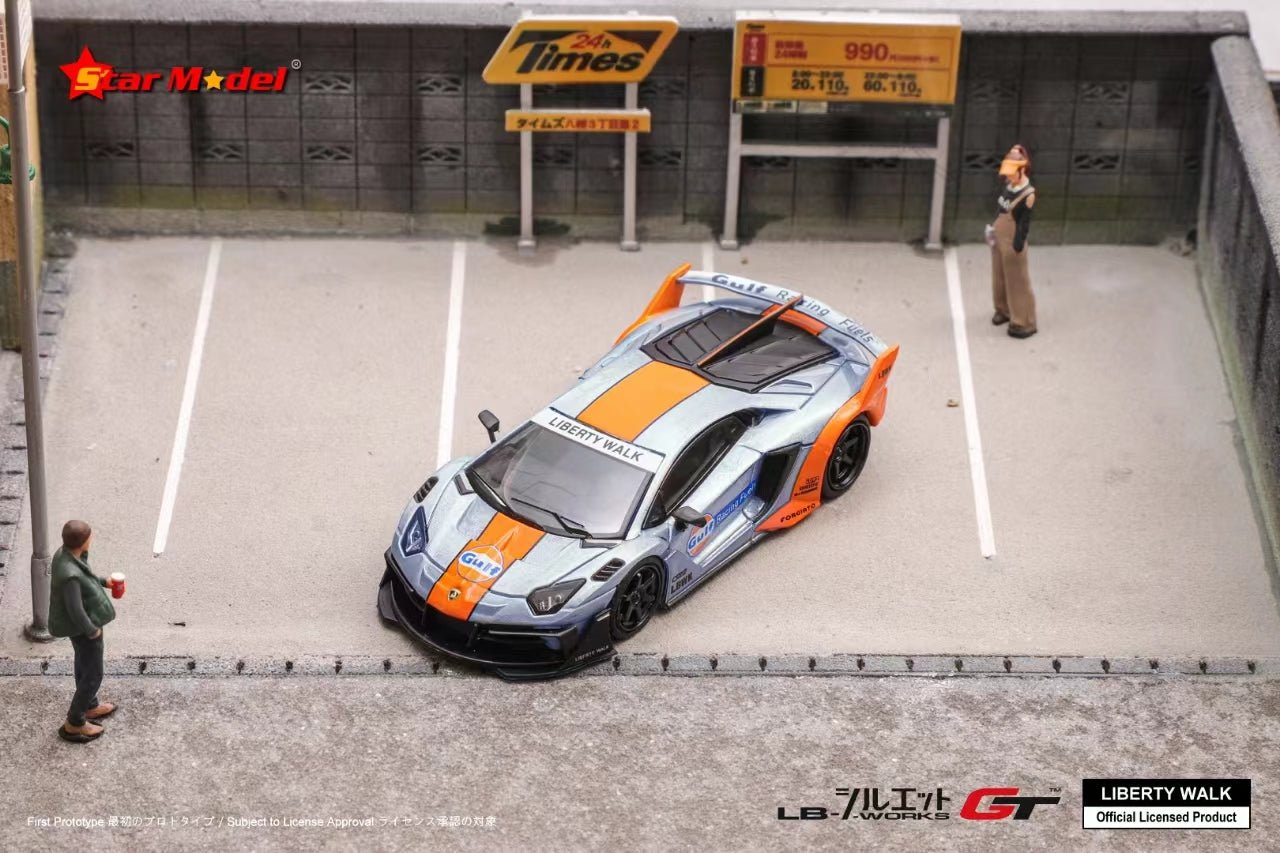 [ PREORDER ] Star Model - 1:64 Lamborghini LP700 - 4，LB - Silhouette Works Aventador GT Evo diecast model - Gulf Raw Ice Blue (Japanese LBWK authorized products) - MODEL CARS UKMODEL CAR#INNO64##TARMAC##diecast_model#