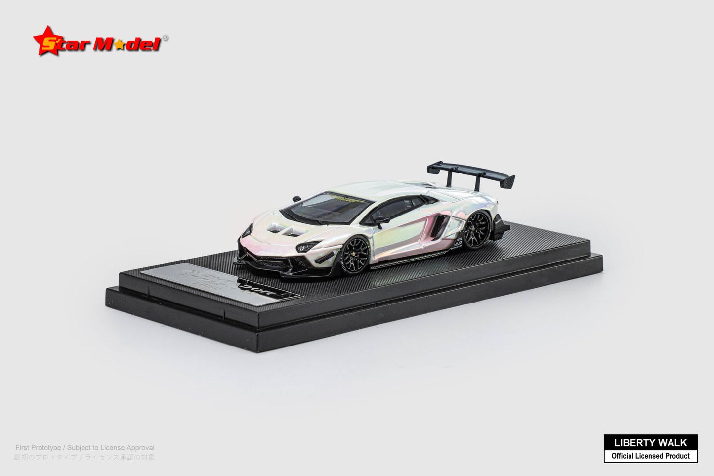 [ PREORDER ] Star Model 1/64 - Liberty Walk Aventador LP700-4 LBWK 2.0 diecast Model - Chrome Rainbow White - MODEL CAR UKMODEL CAR#INNO64##TARMAC##diecast_model#