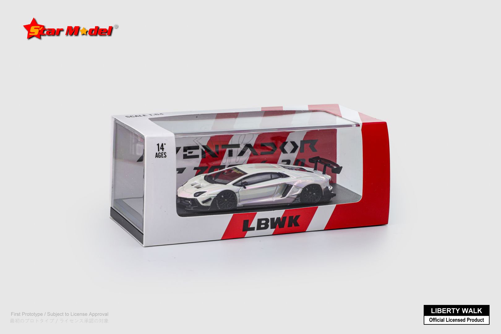 [ PREORDER ] Star Model 1/64 - Liberty Walk Aventador LP700-4 LBWK 2.0 diecast Model - Chrome Rainbow White - MODEL CAR UKMODEL CAR#INNO64##TARMAC##diecast_model#