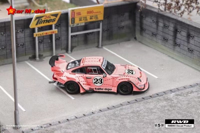 [ PREORDER ] Star Model - 1:64 Pink Pig/ (Der Truffel Jager) RWB 993 GT Wing diecast model car - MODEL CARS UKMODEL CAR#INNO64##TARMAC##diecast_model#