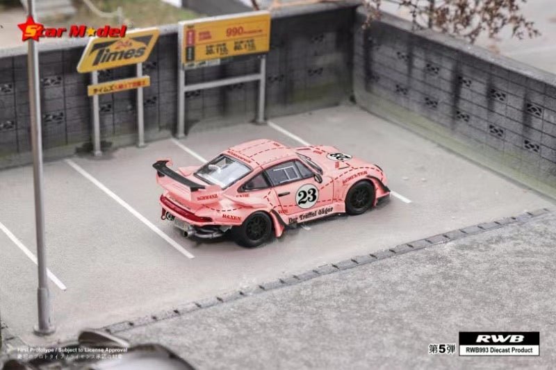 [ PREORDER ] Star Model - 1:64 Pink Pig/ (Der Truffel Jager) RWB 993 GT Wing diecast model car - MODEL CARS UKMODEL CAR#INNO64##TARMAC##diecast_model#