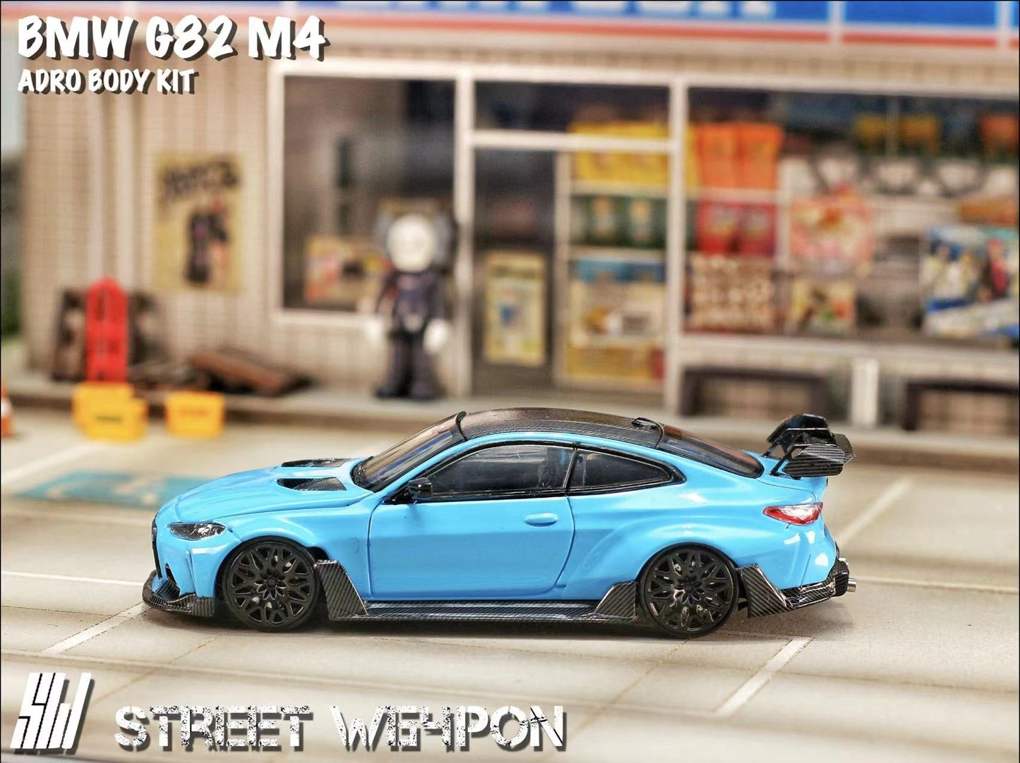 [ PREORDER ] STREET WEAPON SW - 1/64 BMW G82 M4 ADRO BODY KIT Widebody diecast model car - Miami Blue - MODEL CARS UKMODEL CAR#INNO64##TARMAC##diecast_model#