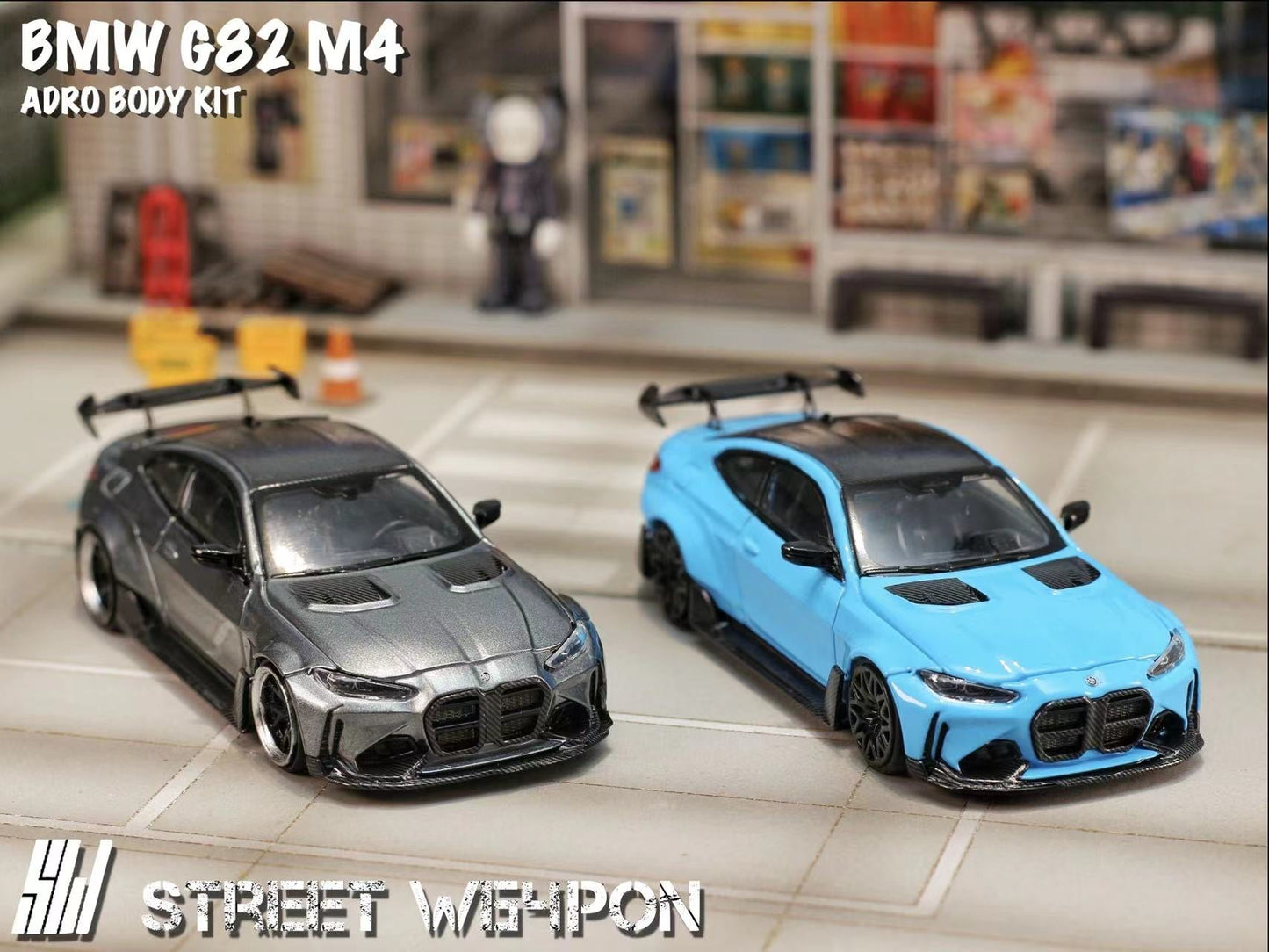 [ PREORDER ] STREET WEAPON SW - 1/64 BMW G82 M4 ADRO BODY KIT Widebody diecast model car - Miami Blue - MODEL CARS UKMODEL CAR#INNO64##TARMAC##diecast_model#