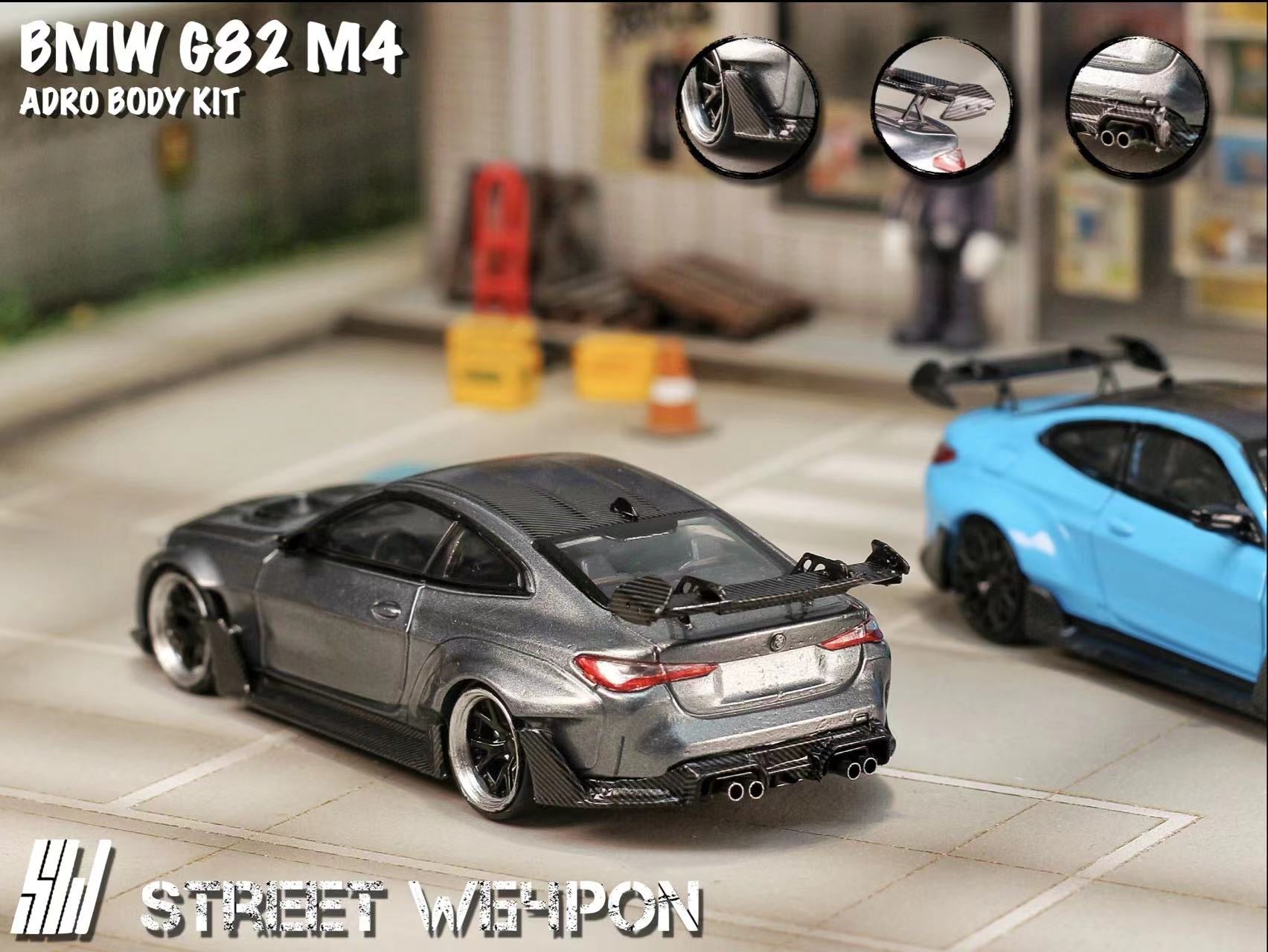 [ PREORDER ] STREET WEAPON SW - 1/64 BMW G82 M4 ADRO BODY KIT Widebody diecast model car - Titanium Steel Gray - MODEL CARS UKMODEL CAR#INNO64##TARMAC##diecast_model#