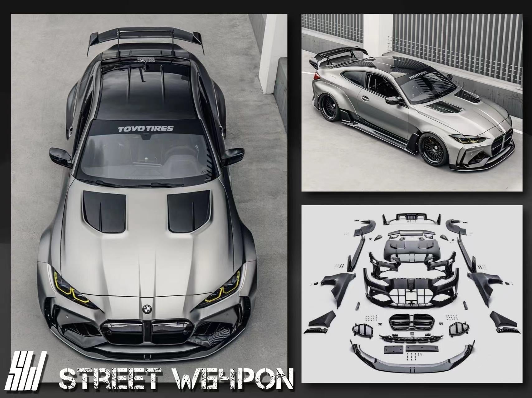 [ PREORDER ] STREET WEAPON SW - 1/64 BMW G82 M4 ADRO BODY KIT Widebody diecast model car - Titanium Steel Gray - MODEL CARS UKMODEL CAR#INNO64##TARMAC##diecast_model#