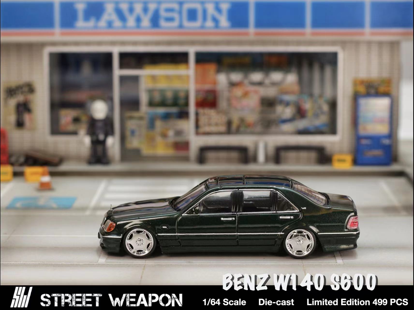 [ PREORDER ] STREET WEAPON SW - 1/64 BMW W140 diecast model - green - MODEL CARS UKMODEL CAR#INNO64##TARMAC##diecast_model#