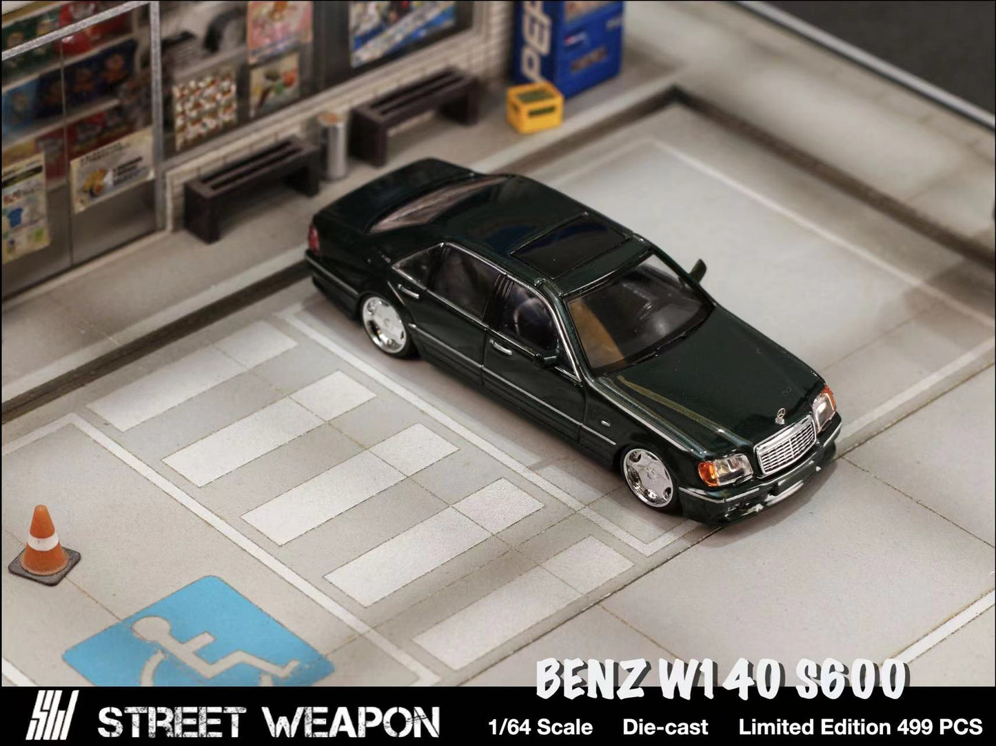 [ PREORDER ] STREET WEAPON SW - 1/64 BMW W140 diecast model - green - MODEL CARS UKMODEL CAR#INNO64##TARMAC##diecast_model#