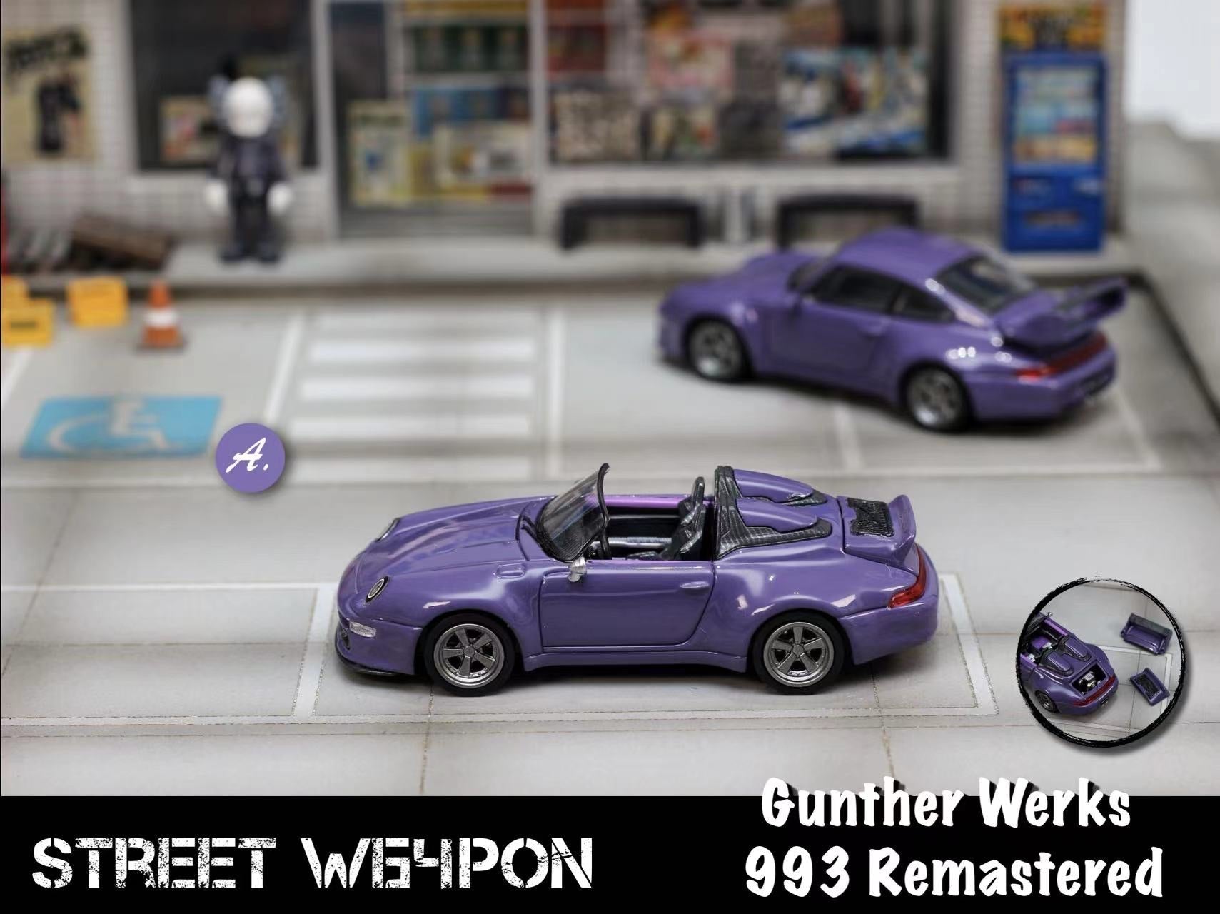 [ PREORDER ] STREET WEAPON SW - 1/64 Gunther Werks 991 Remastered diecast model car - A/Dark Purple convertible - MODEL CARS UKMODEL CAR#INNO64##TARMAC##diecast_model#