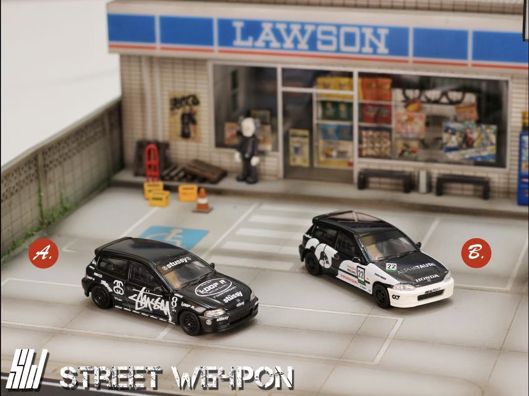 [ PREORDER ] STREET WEAPON SW - 1/64 Honda Civic EG6 diecast model car - A/STUSSY - MODEL CARS UKMODEL CAR#INNO64##TARMAC##diecast_model#